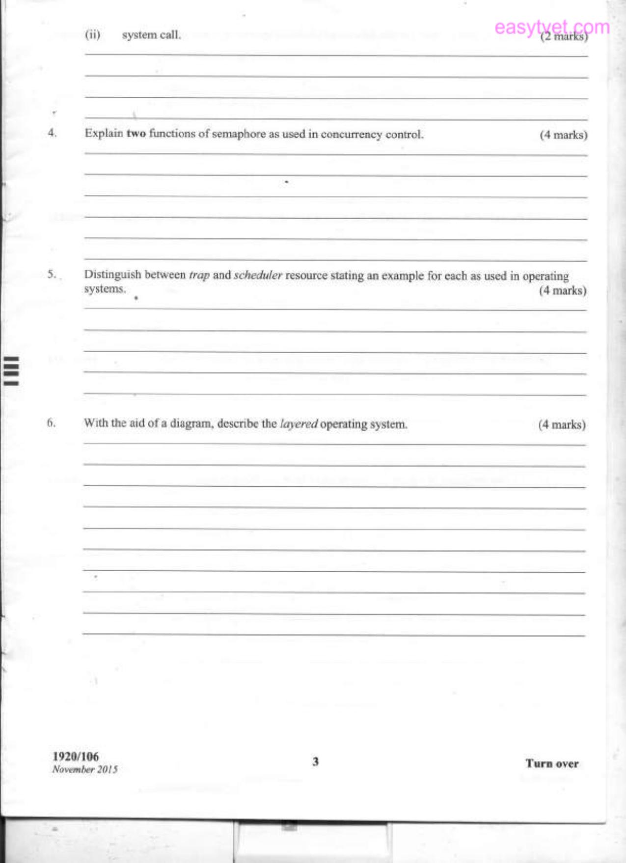Ofperating Systems (2015) — page 3 of 12