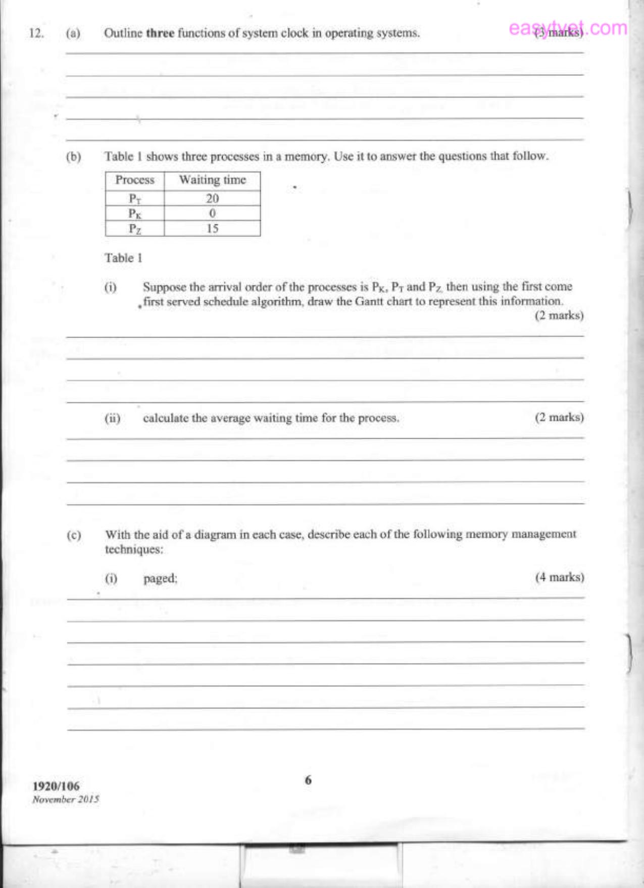 Ofperating Systems (2015) — page 6 of 12
