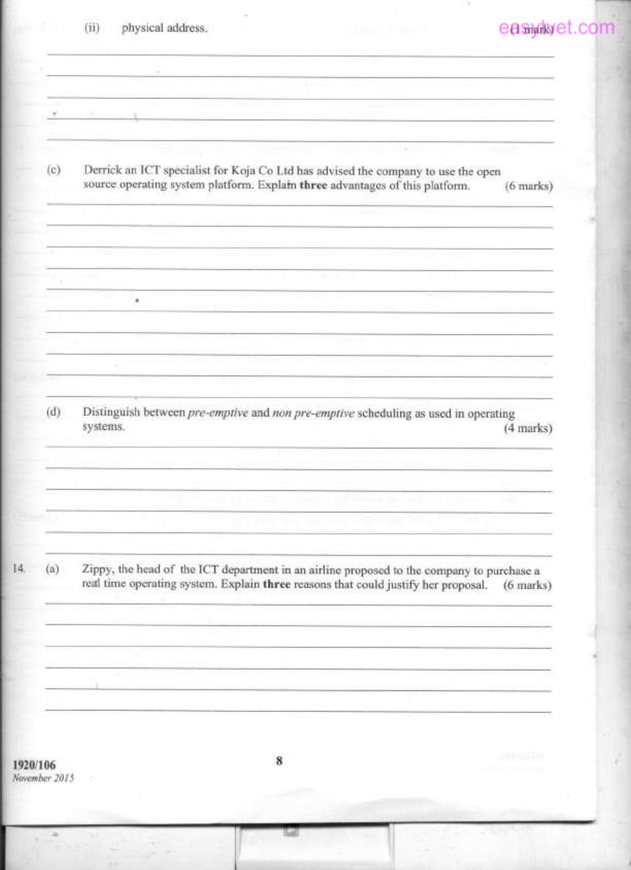 Ofperating Systems (2015) — page 8 of 12
