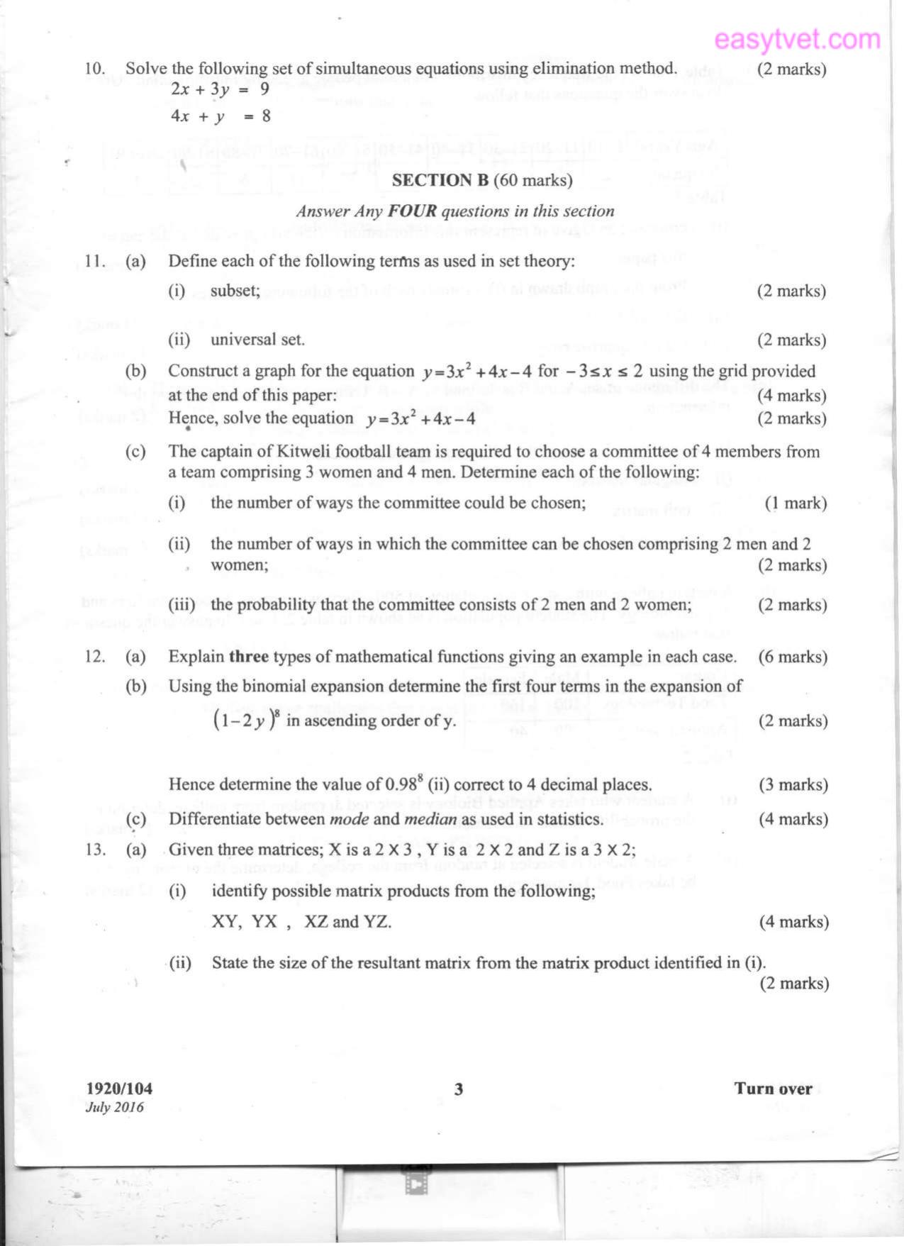 Mathematics (2016) — page 3 of 5