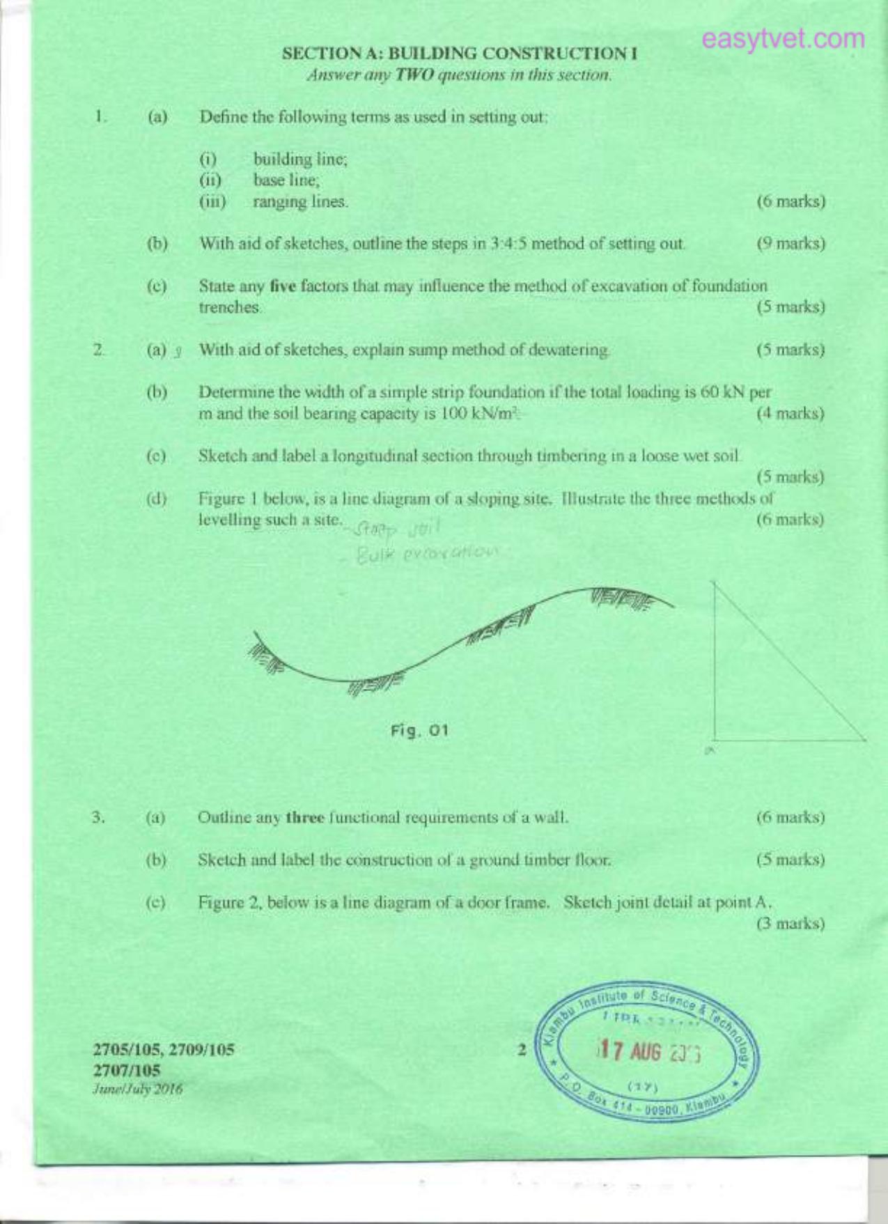 Building Construction , Technical Drawing and Construction Flani (2016) — page 2 of 6