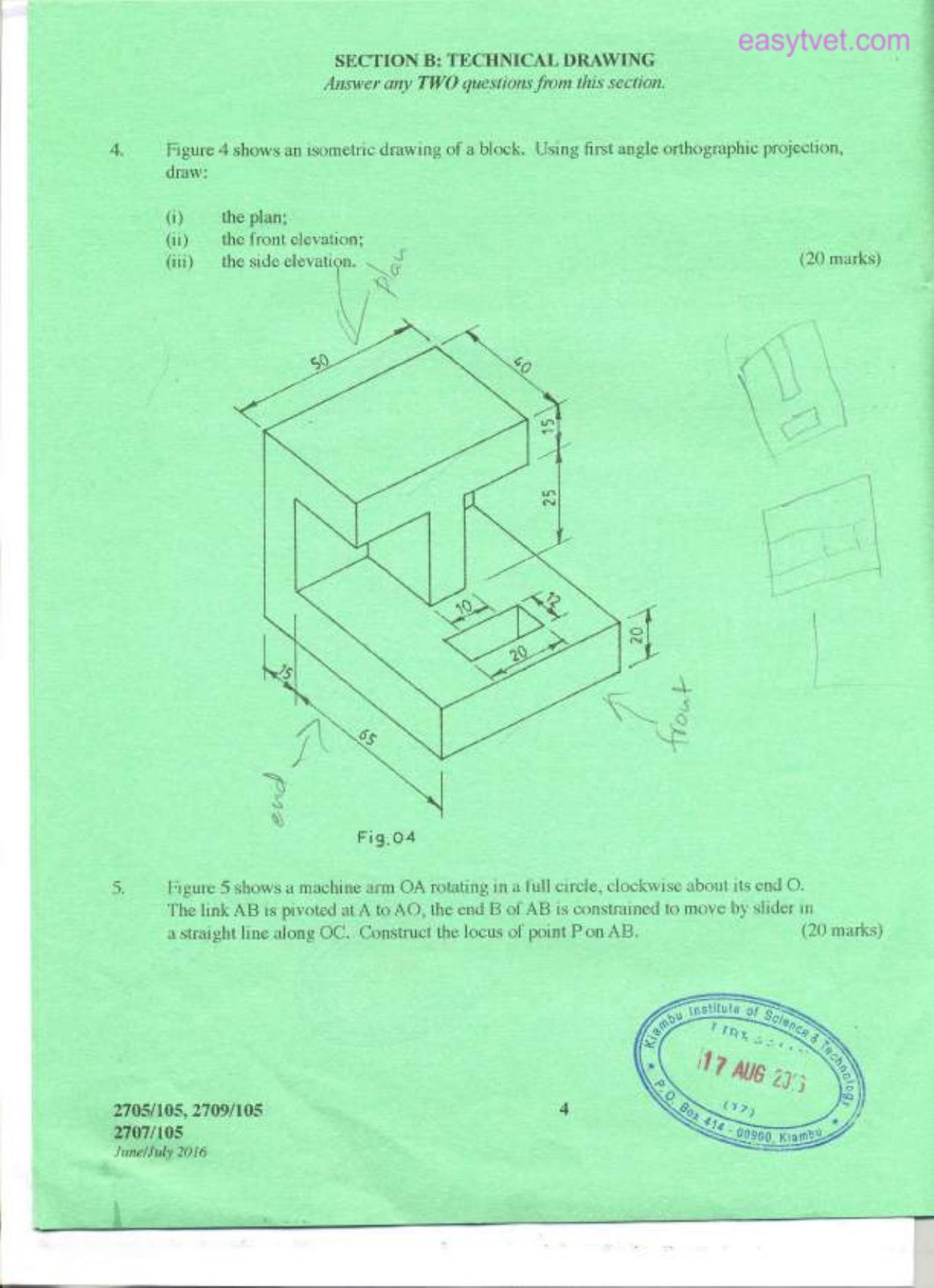 Building Construction , Technical Drawing and Construction Flani (2016) — page 4 of 6
