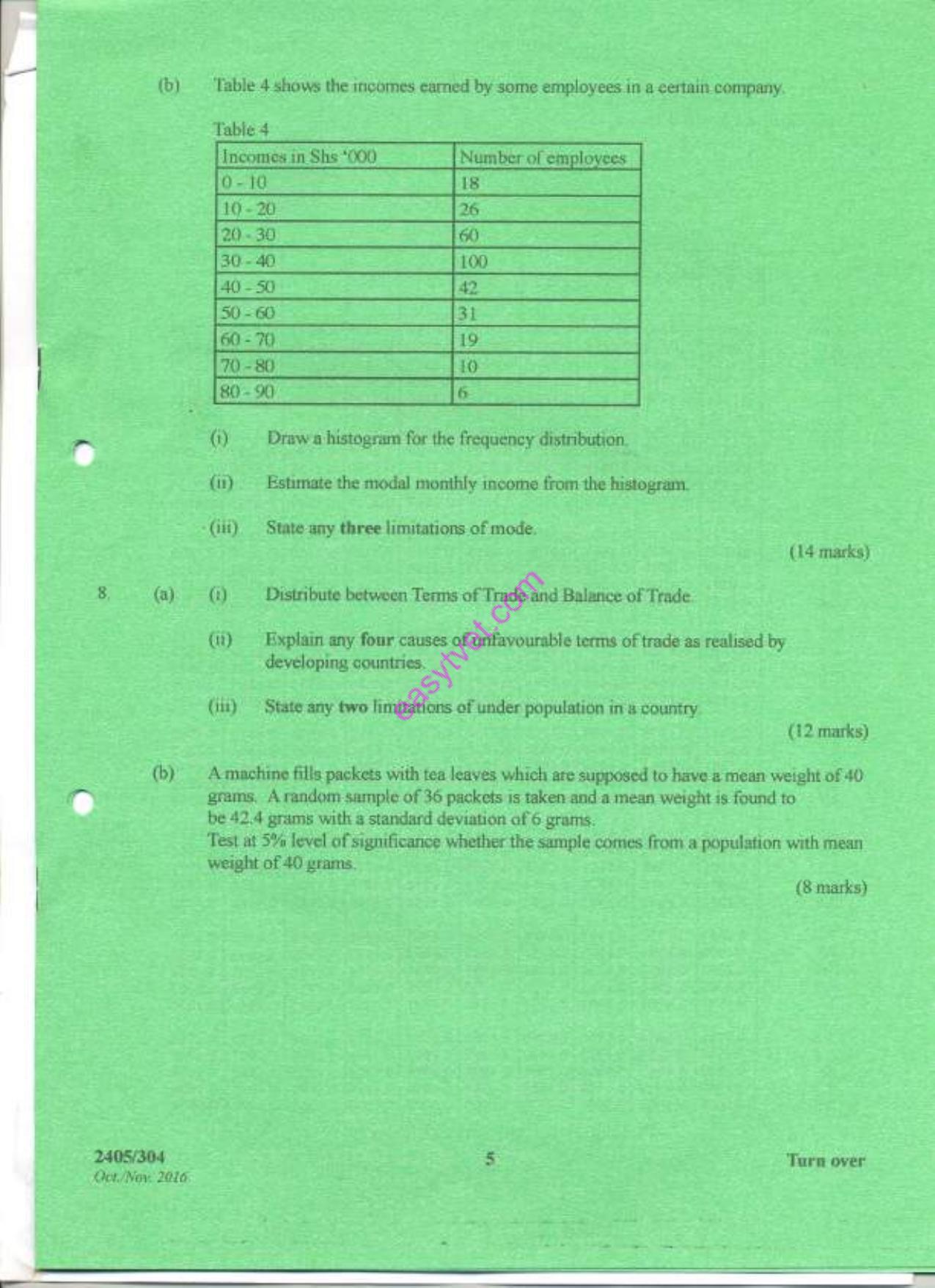 Applied Statistics (2016) — page 5 of 6