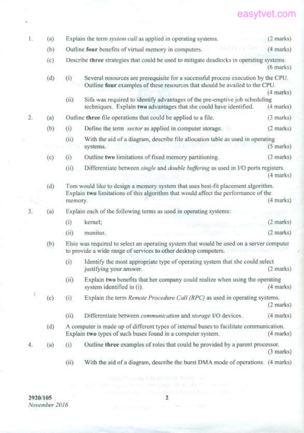 Operating Systems (2016) — page 2 of 4