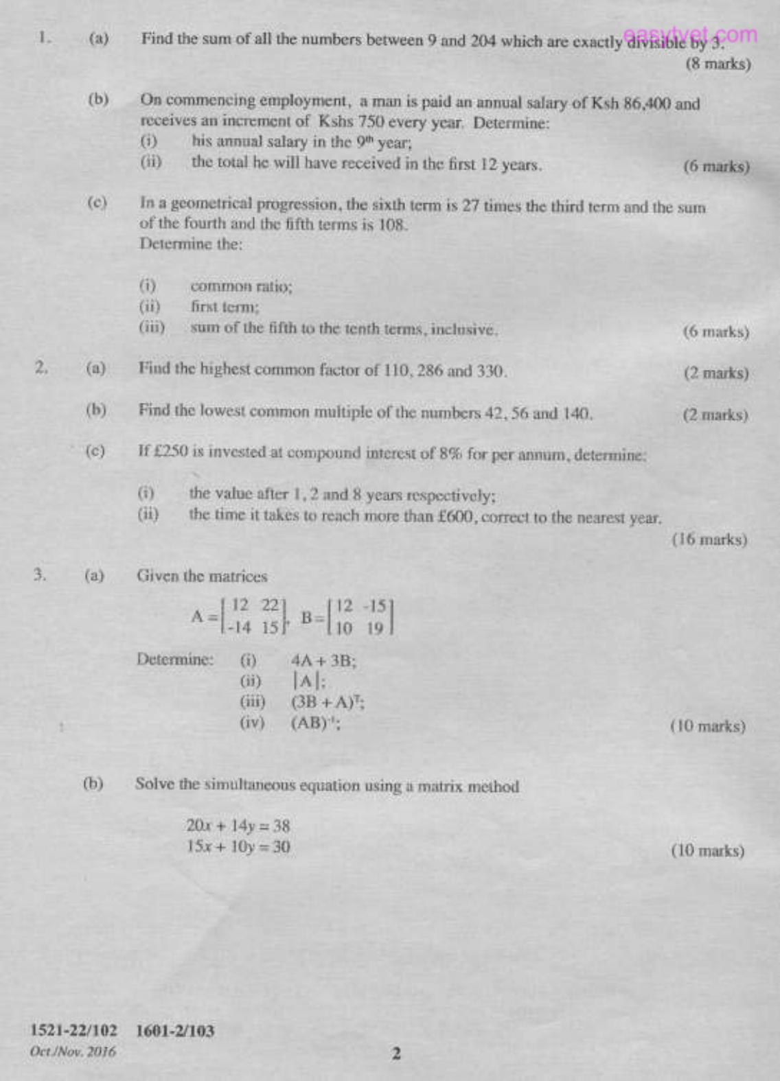 Mathematics (2016) — page 2 of 5