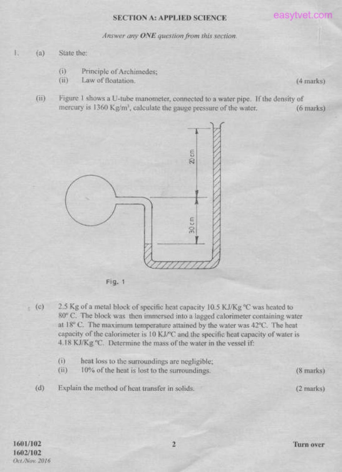 Applied Science, Electrical Principles and Electronics (2016) — page 2 of 6