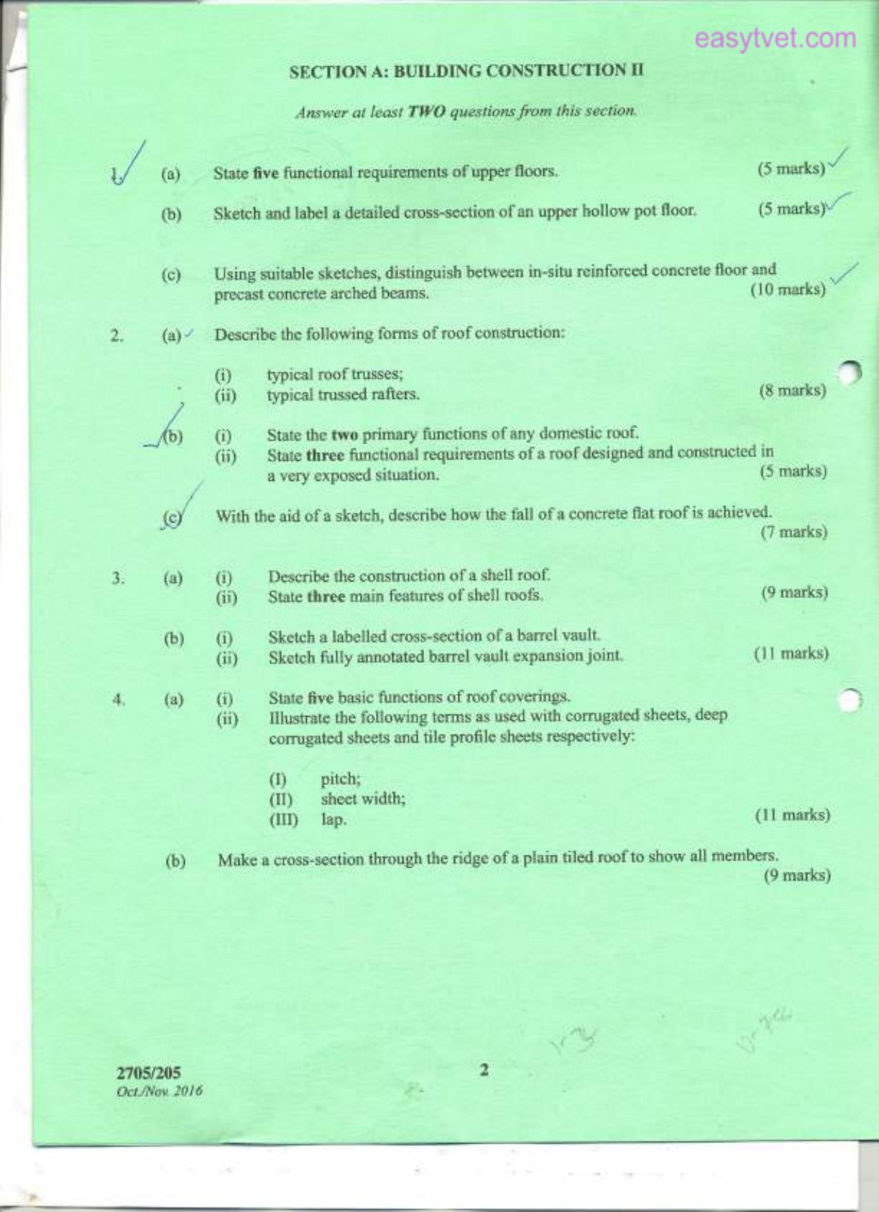 Building Construction I1 and Drawing T1 (2016) — page 2 of 6