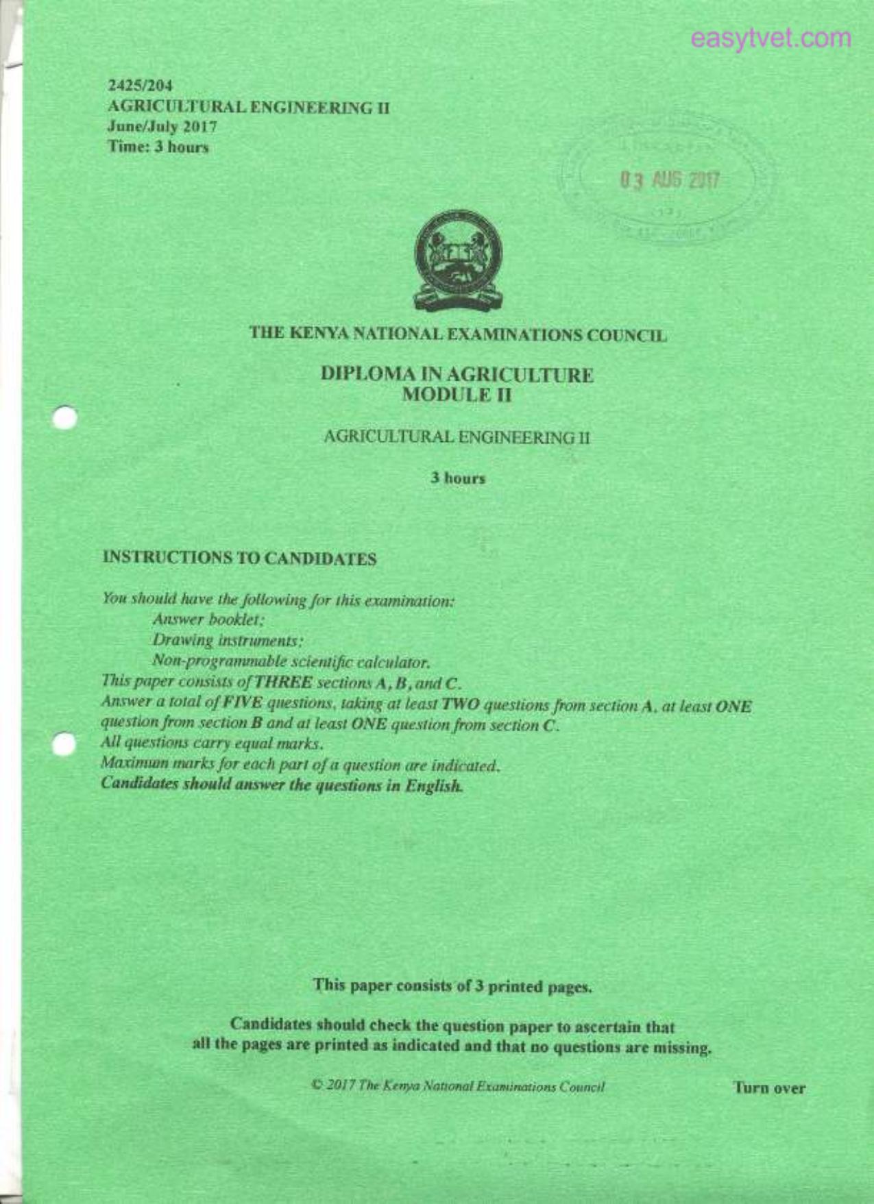 Agricultural Engineering 11 (2017) — page 1 of 3