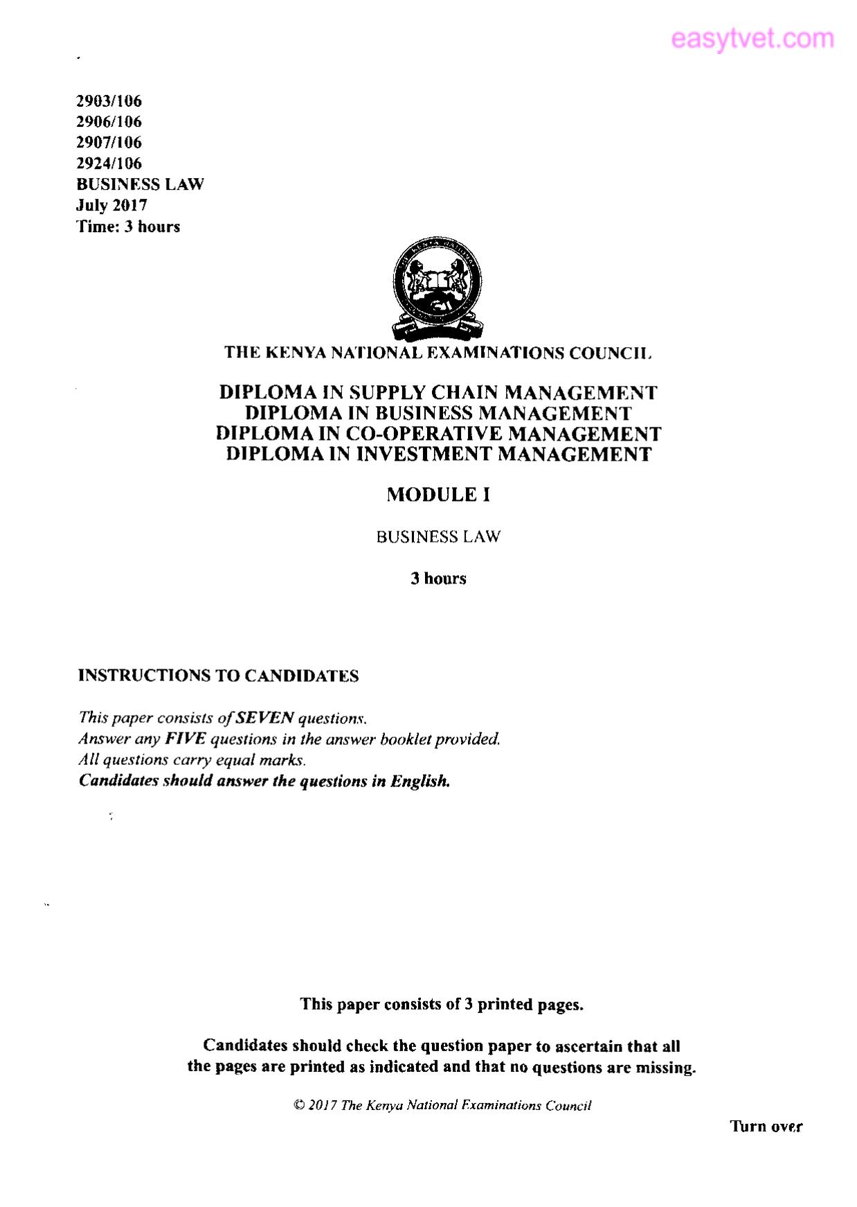 Business Law (2017) — page 1 of 3