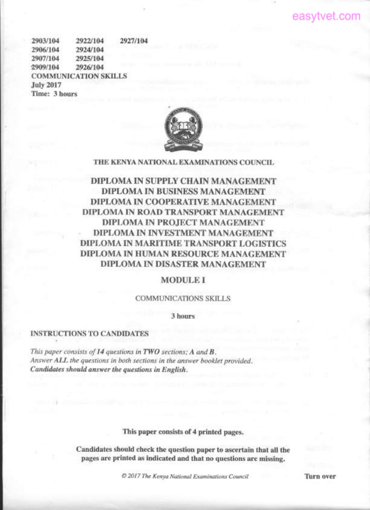 Diploma in Maritime Transport Logistics (2026) — page 1 of 4