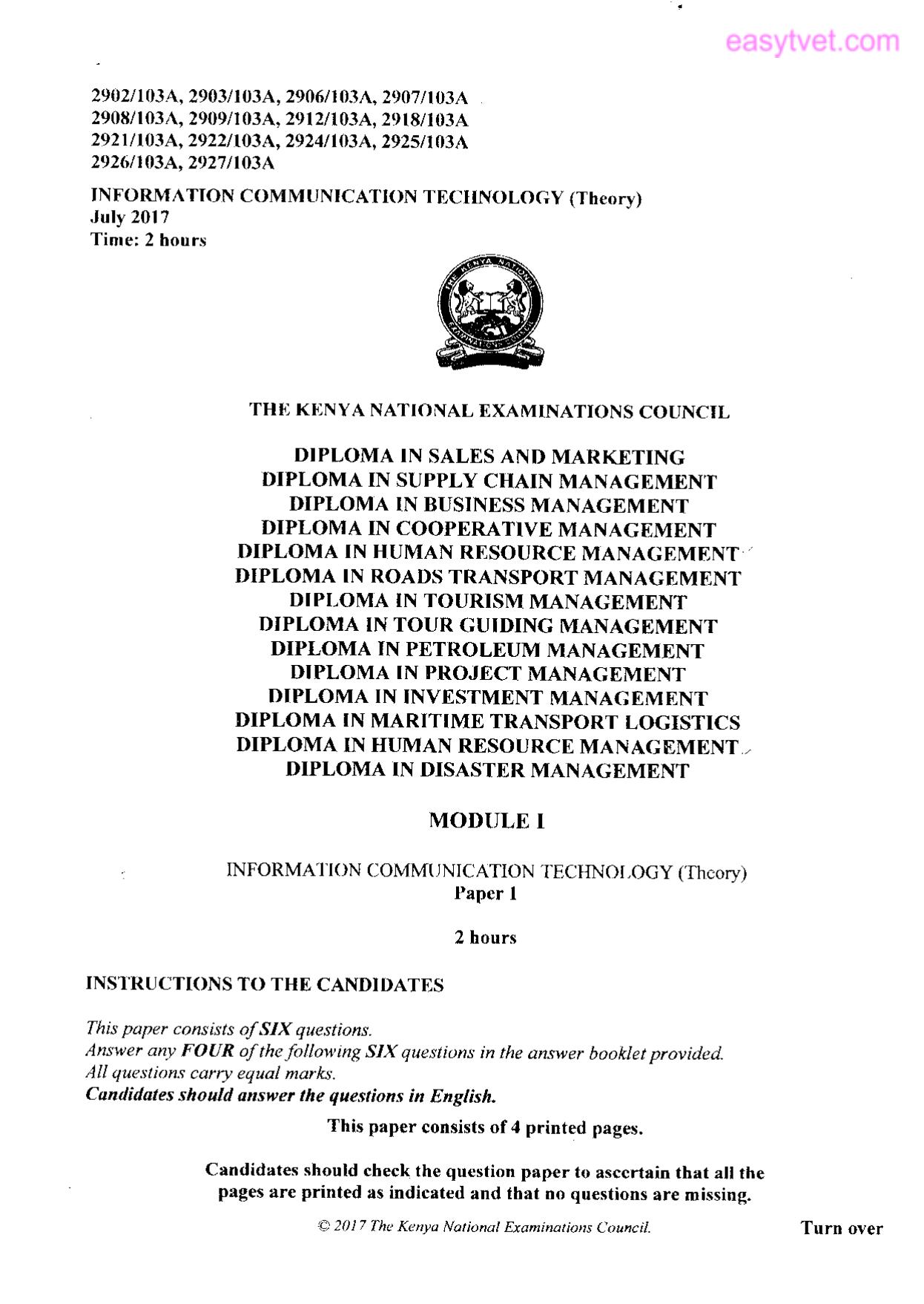 Diploma in Human Resource Management (2017) — page 1 of 4