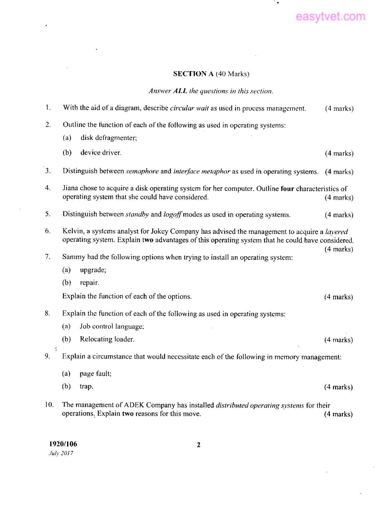 Operating Systems (2017) — page 2 of 4