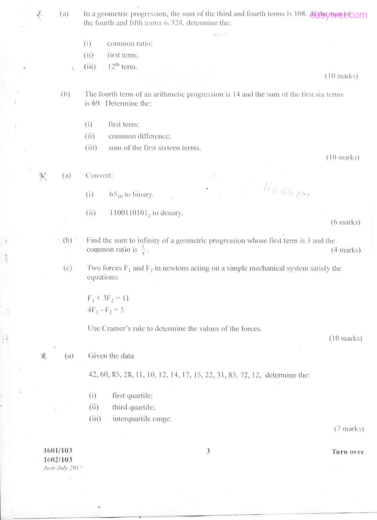Mathematics T (2017) — page 3 of 5