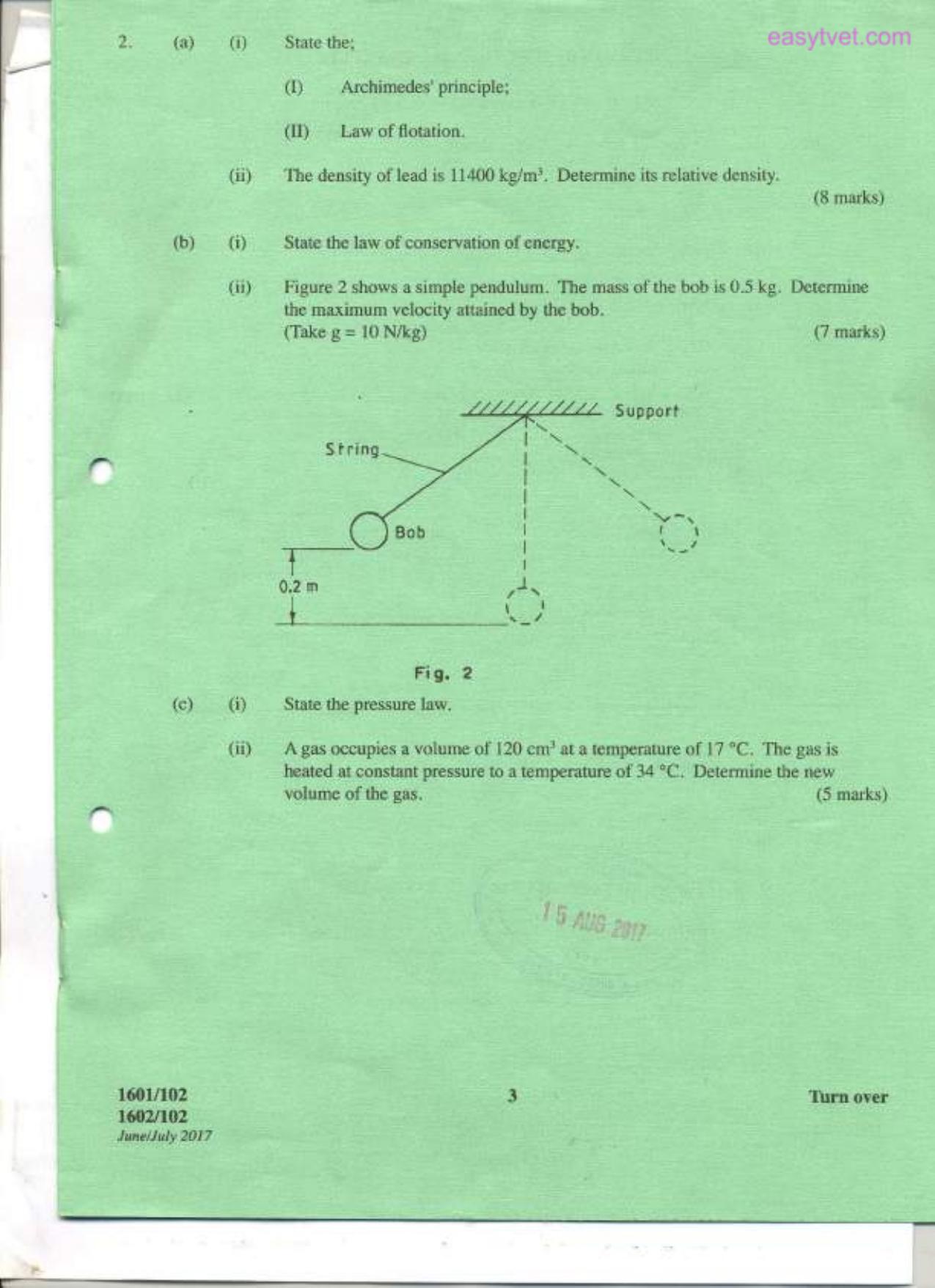 Applied Science, Electrical Principles 1 and Electronics (2007) — page 3 of 7