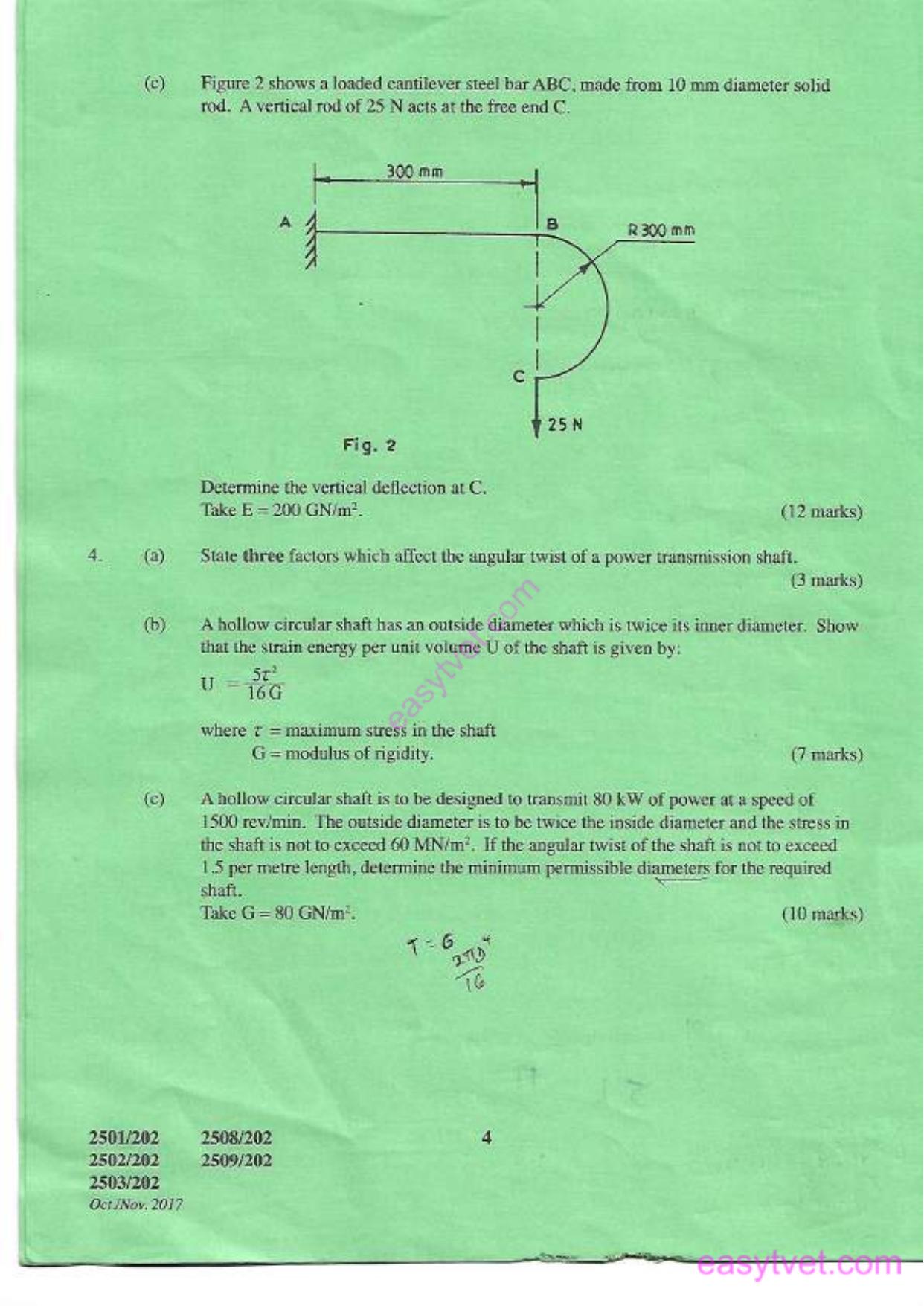 Strength of Materials and Mechanics of Machimnes (2017) — page 4 of 7