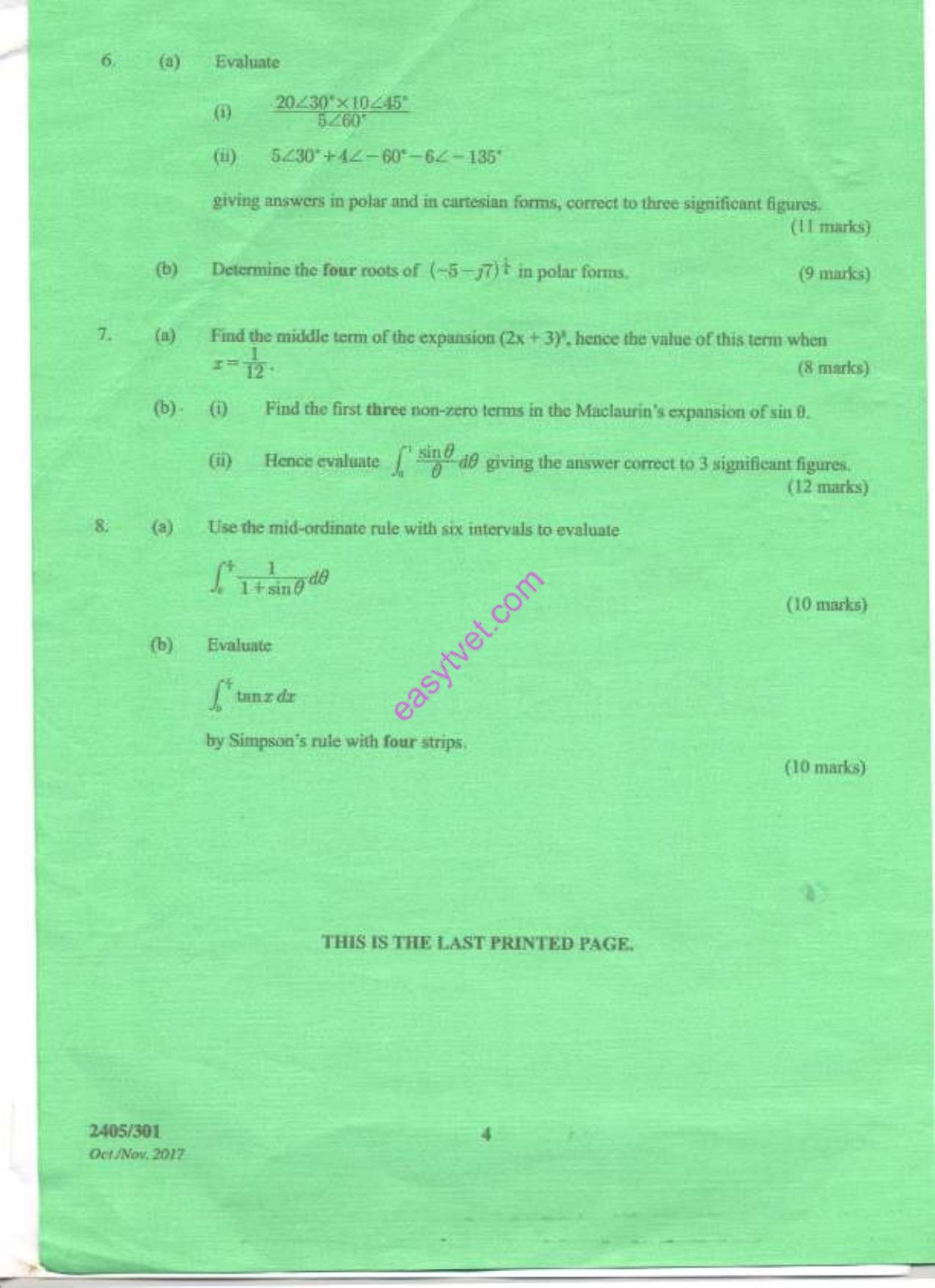 Mathematics (2017) — page 4 of 4