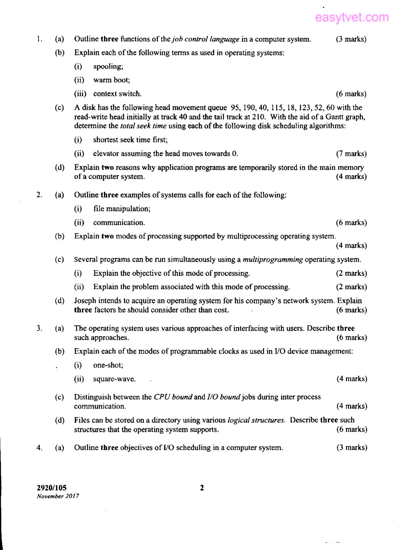 Operating Systems (2017) — page 2 of 4