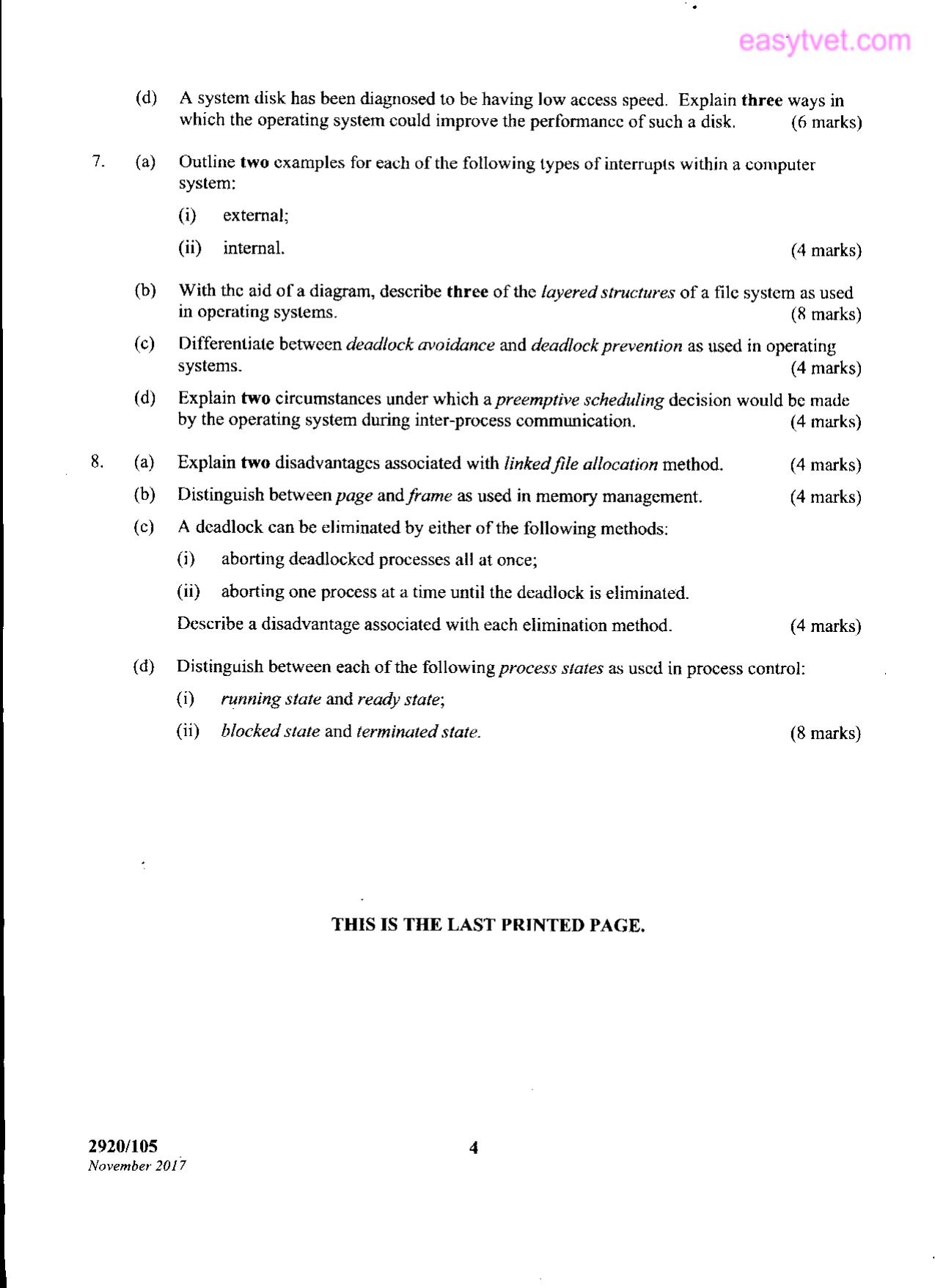 Operating Systems (2017) — page 4 of 4