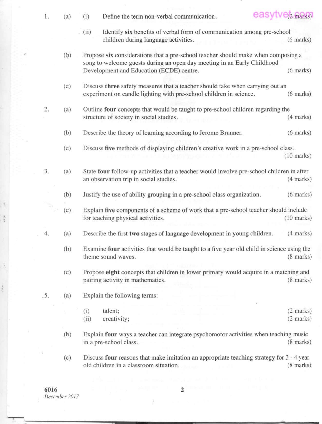 Methodology and Curriculum Activity Areas (2017) — page 2 of 3