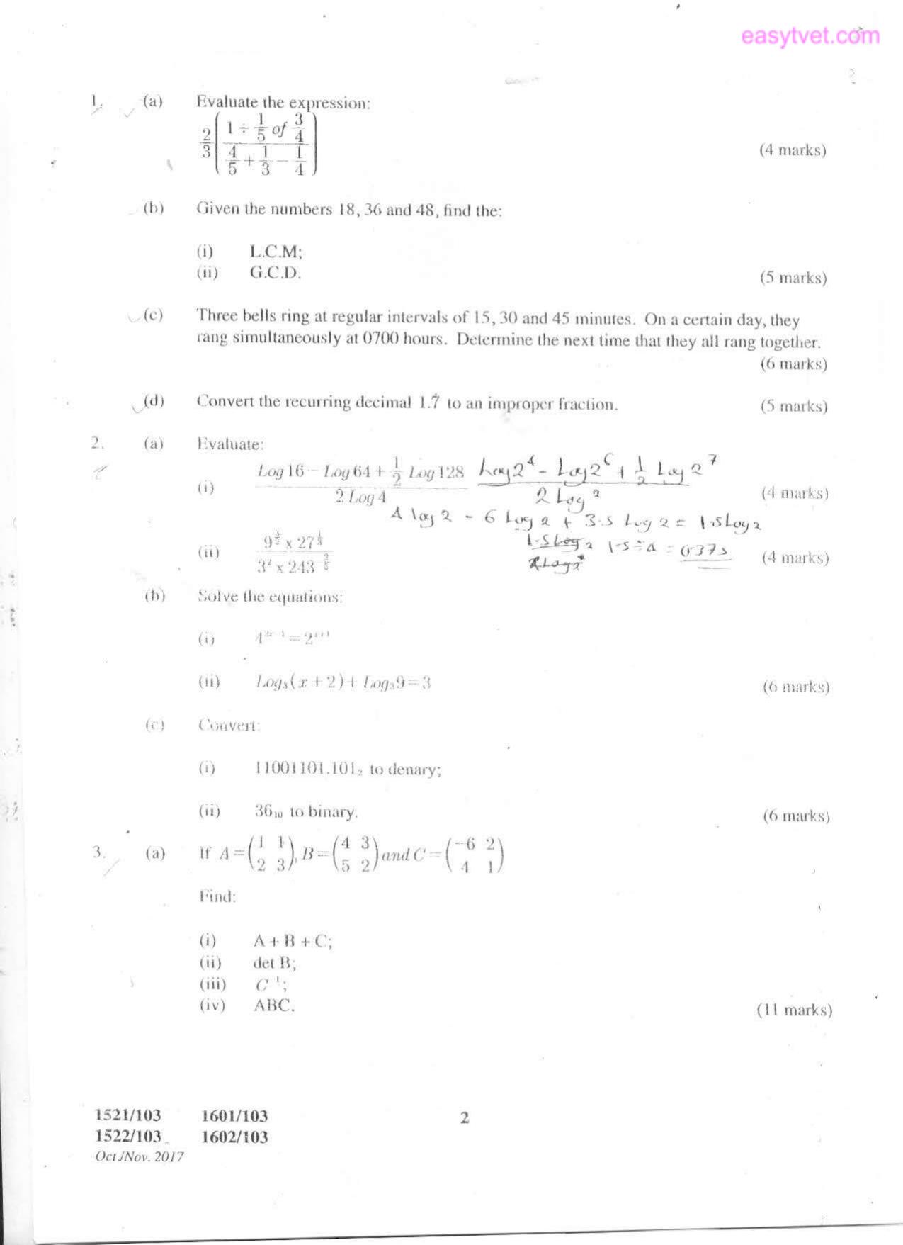 Mathematics (2017) — page 2 of 5