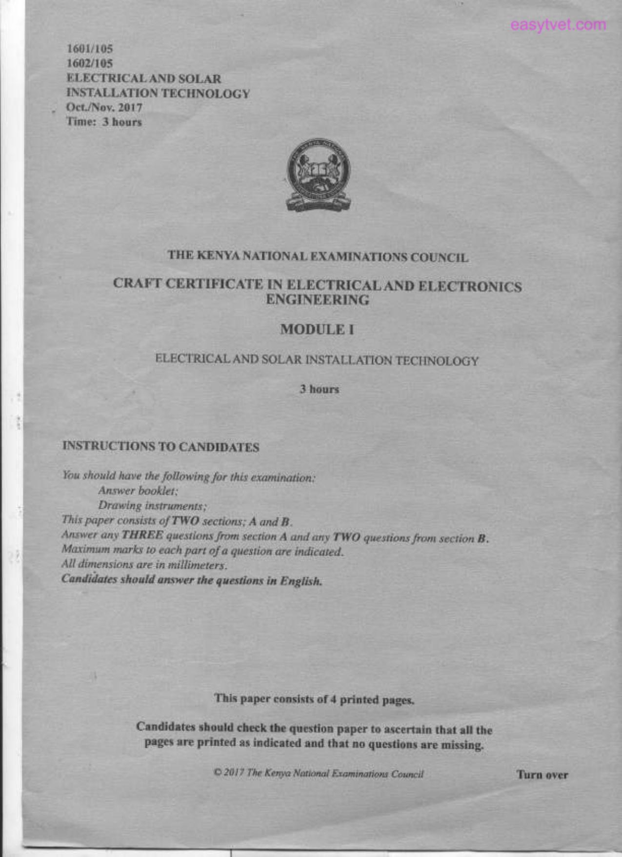 Electrical and Solar Installation Technology (2017) — page 1 of 4