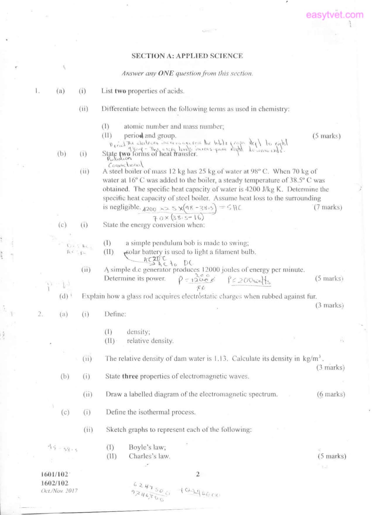 Applied Science, Electrical Principles 1 and Electronics (2017) — page 2 of 6