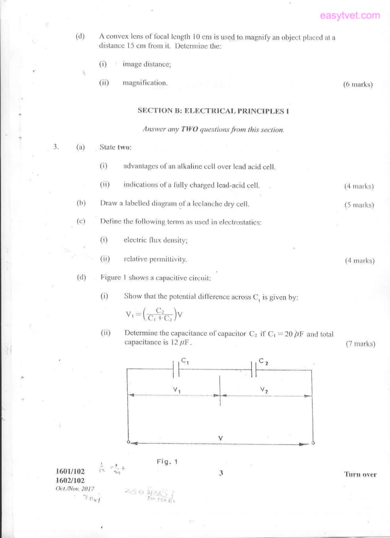 Applied Science, Electrical Principles 1 and Electronics (2017) — page 3 of 6