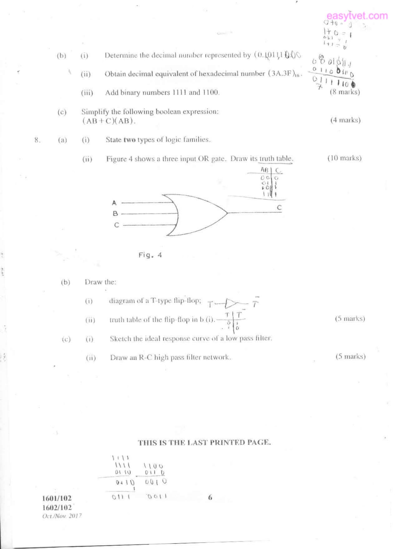 Applied Science, Electrical Principles 1 and Electronics (2017) — page 6 of 6