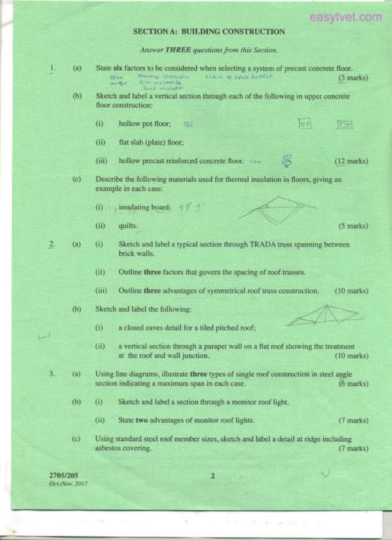 Building Construction I1 and Drawing 11 (2017) — page 2 of 6