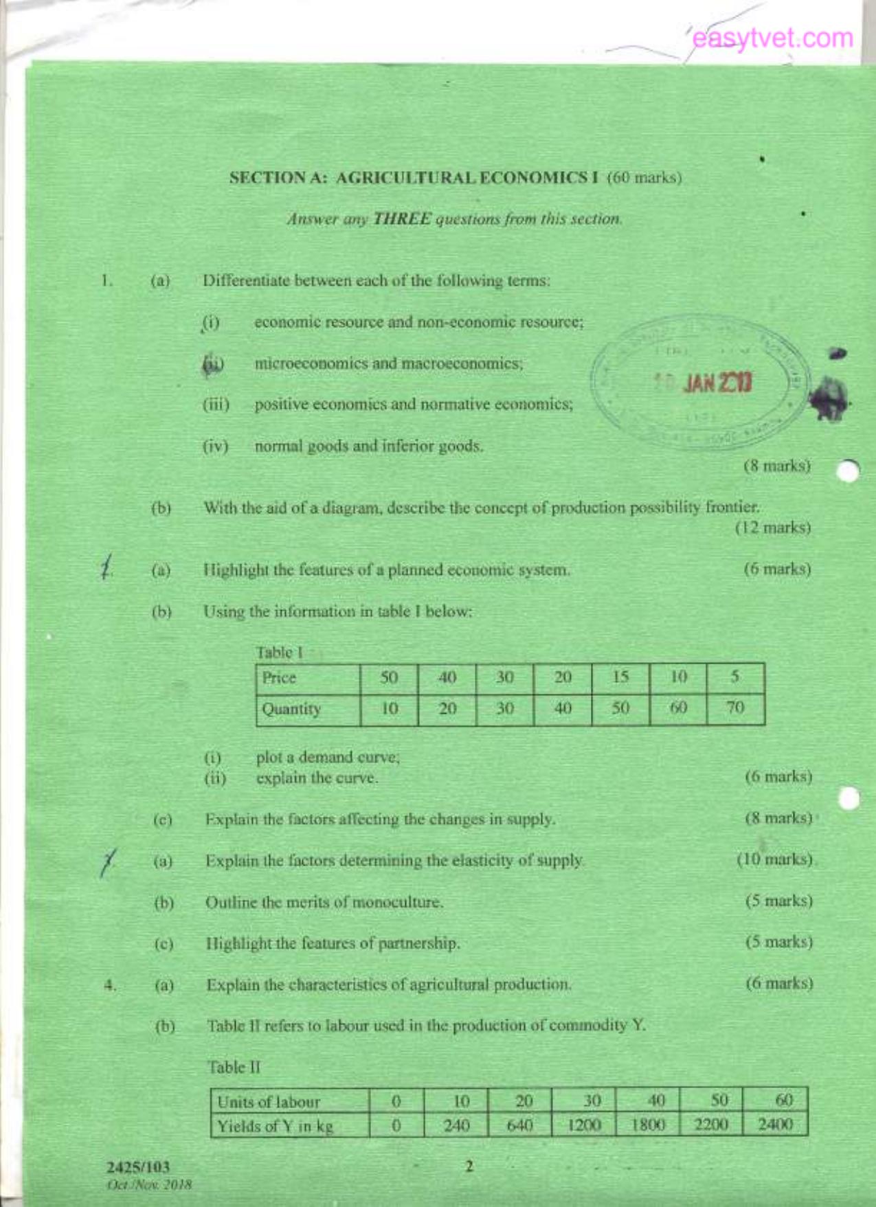 Agricultural Economics Fand Extension Education (2018) — page 2 of 3
