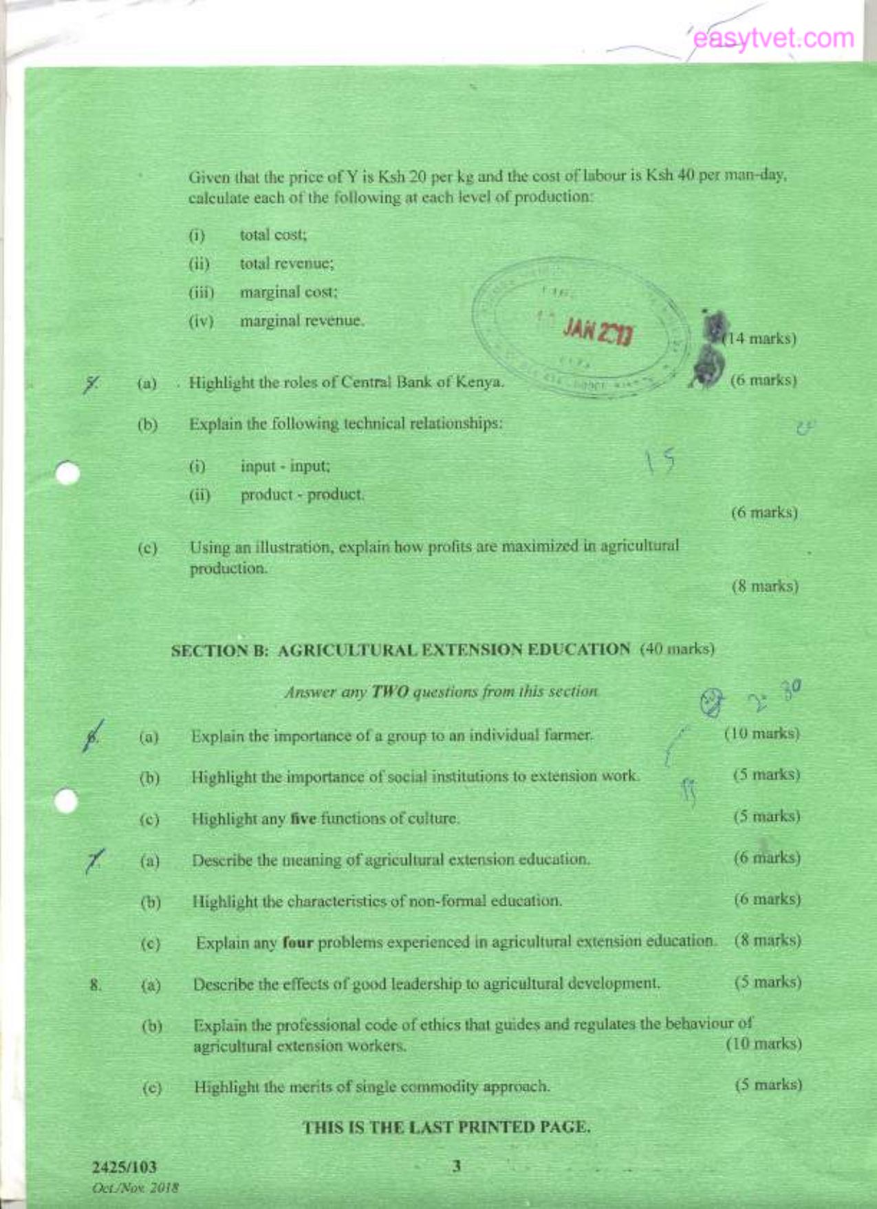 Agricultural Economics Fand Extension Education (2018) — page 3 of 3