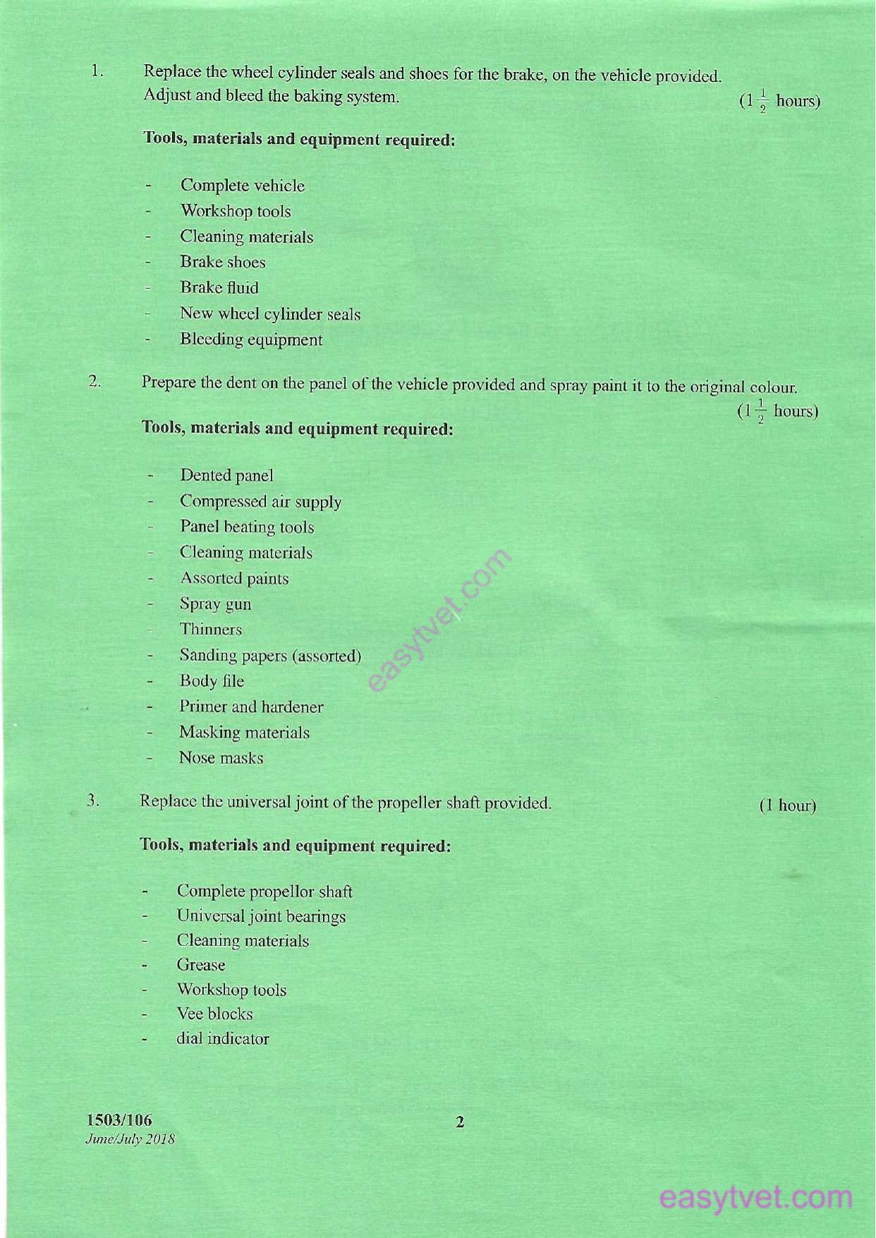 Motor Vehicle Trade Practice I (2018) — page 2 of 4