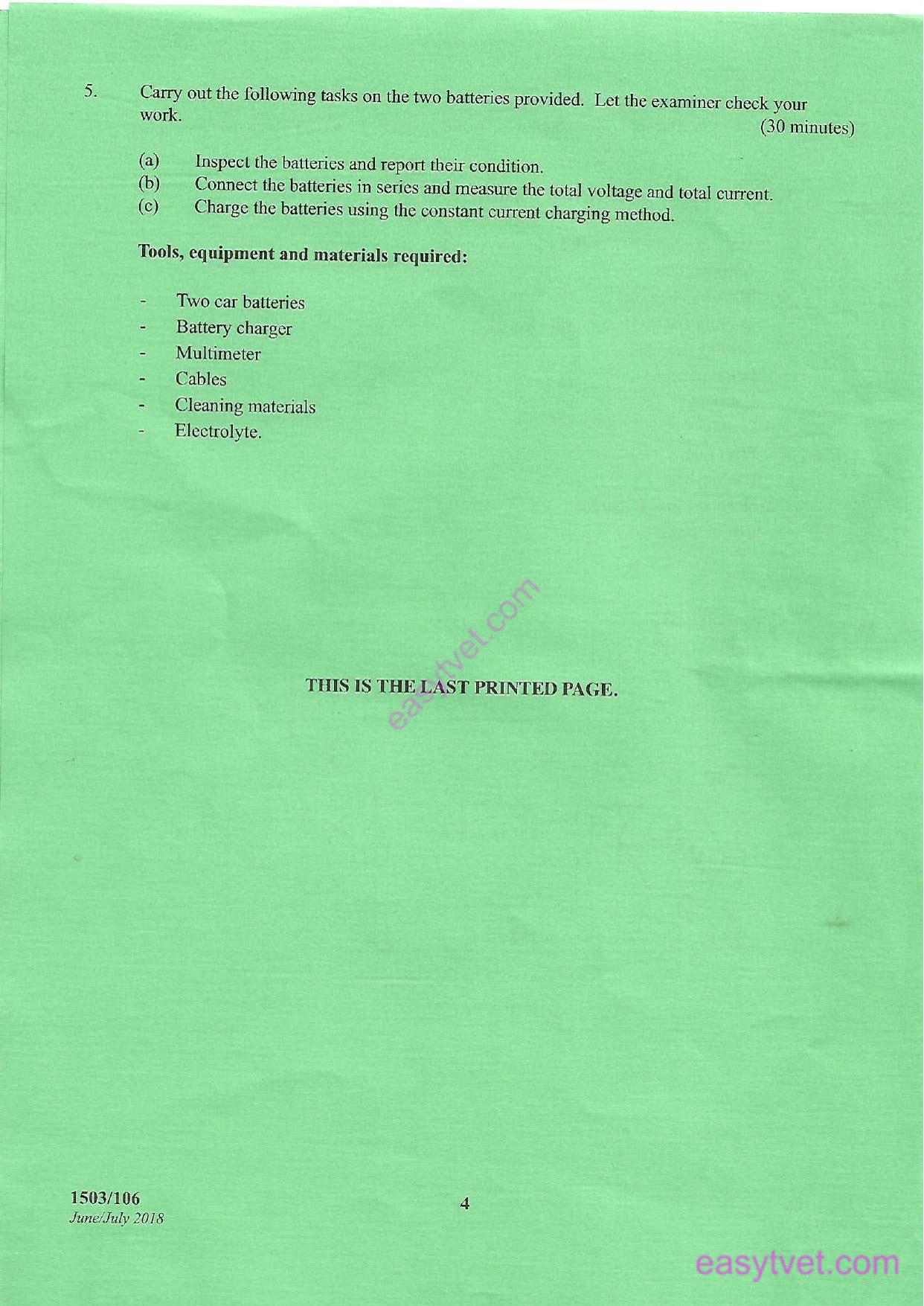 Motor Vehicle Trade Practice I (2018) — page 4 of 4