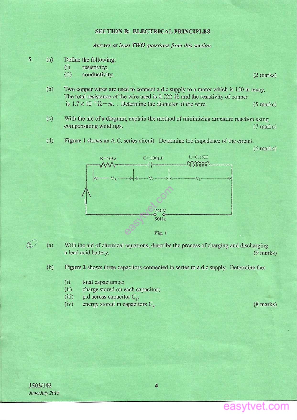 Applied Science and Electrical Principles (2018) — page 4 of 6