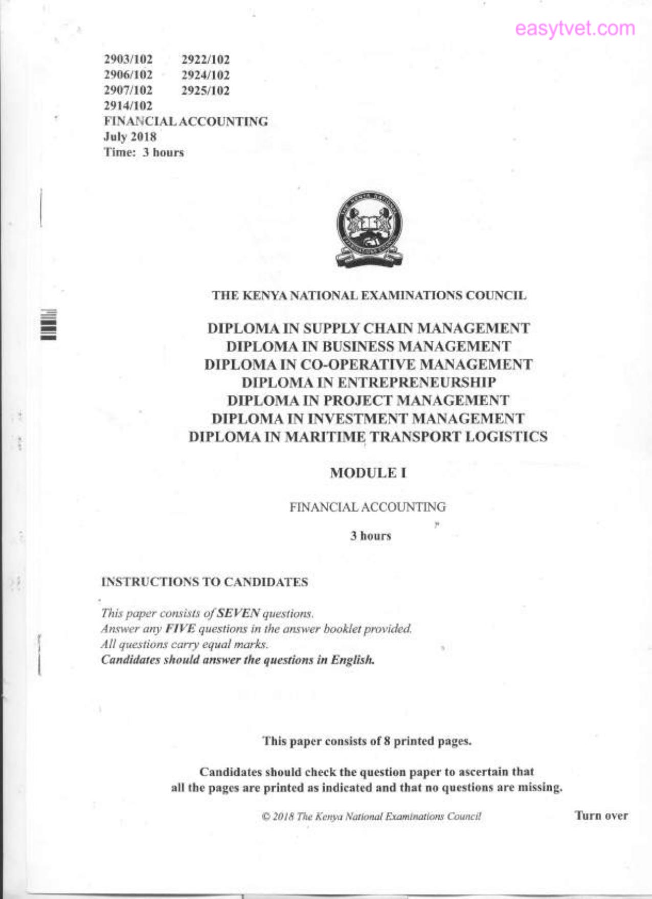 Financial Accounting (2018) — page 1 of 8