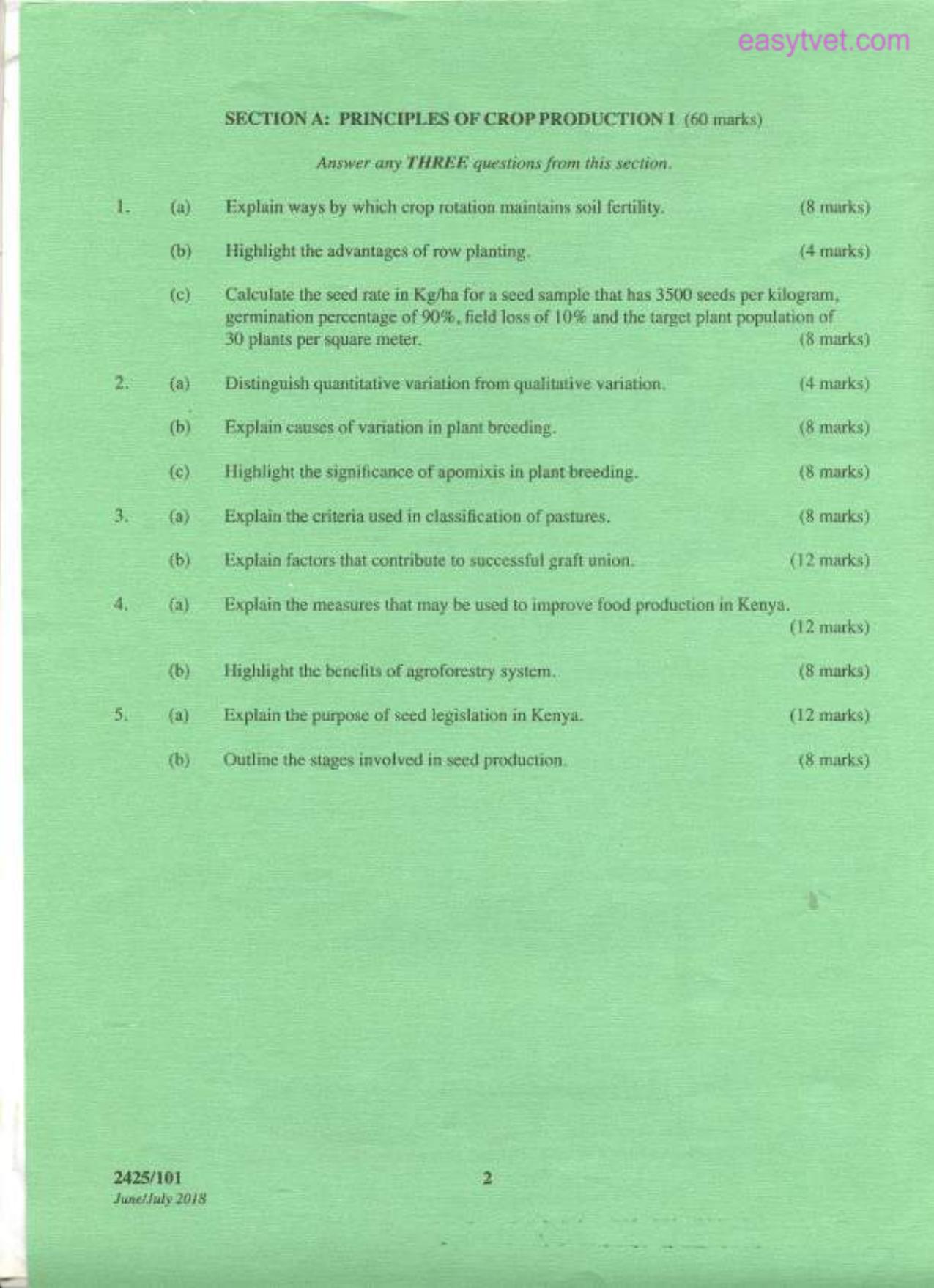 Principles of Crop Production and Soil Science (2018) — page 2 of 3