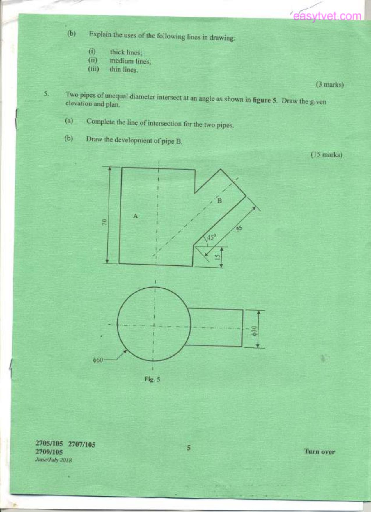 Building Construction L, Technical Drawing and Construction Plant (2018) — page 5 of 7