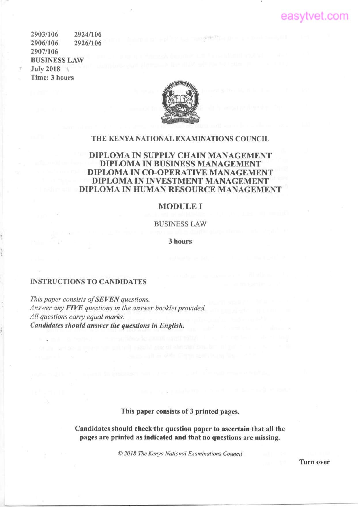Business Law (2018) — page 1 of 3