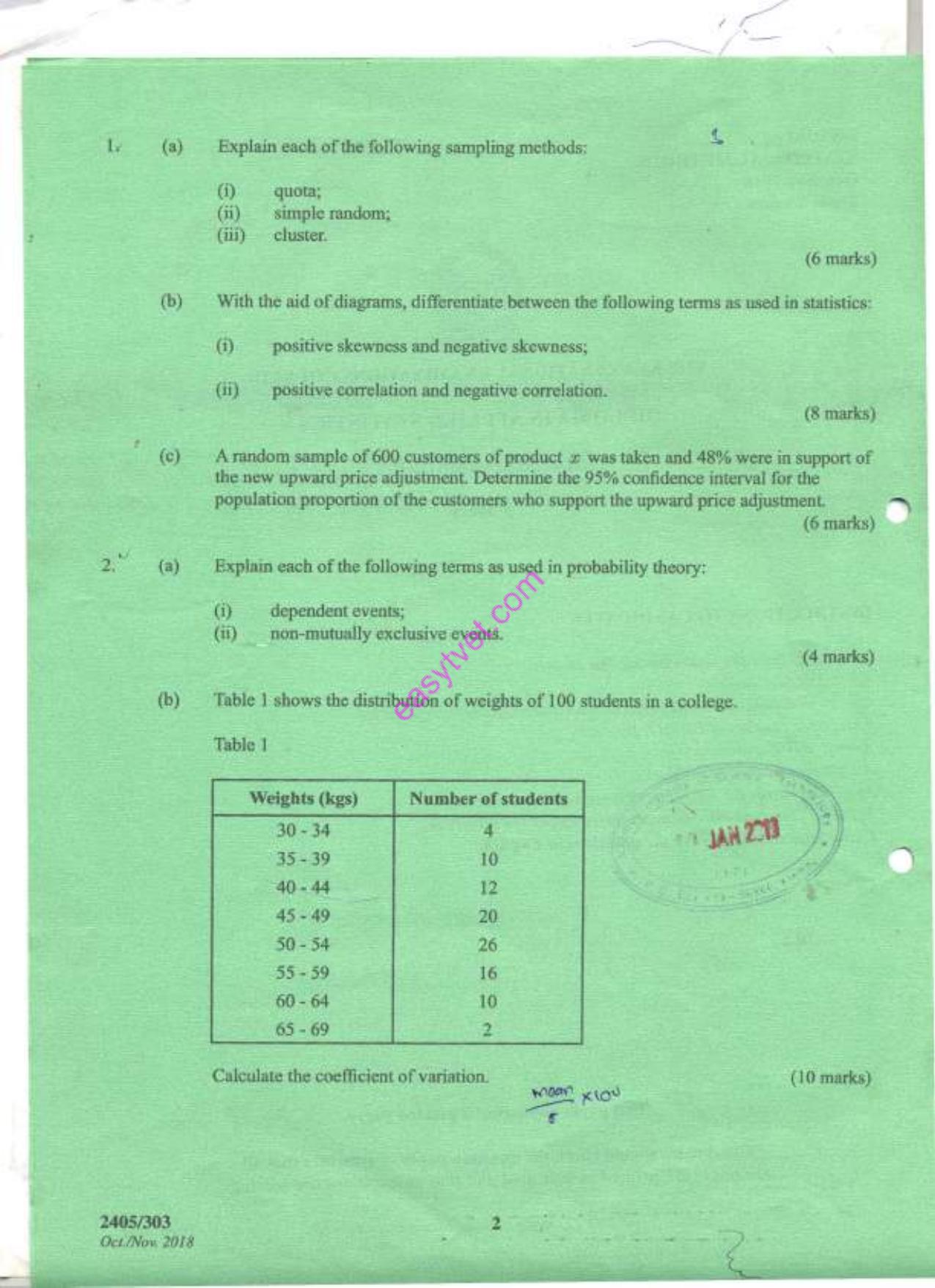 Statistical Methods (2018) — page 2 of 8