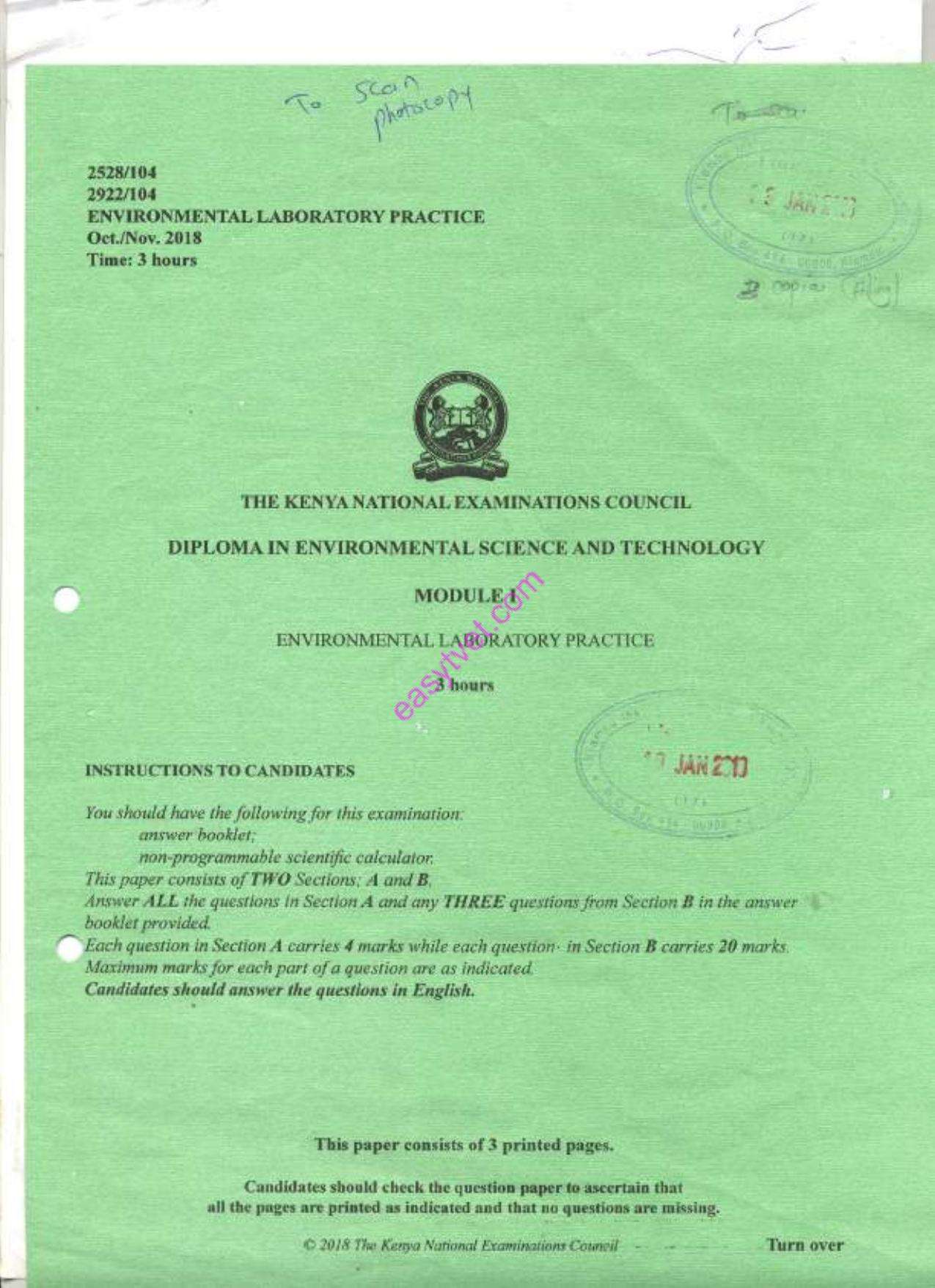 Environmental Laboratory Practice La (2018) — page 1 of 3