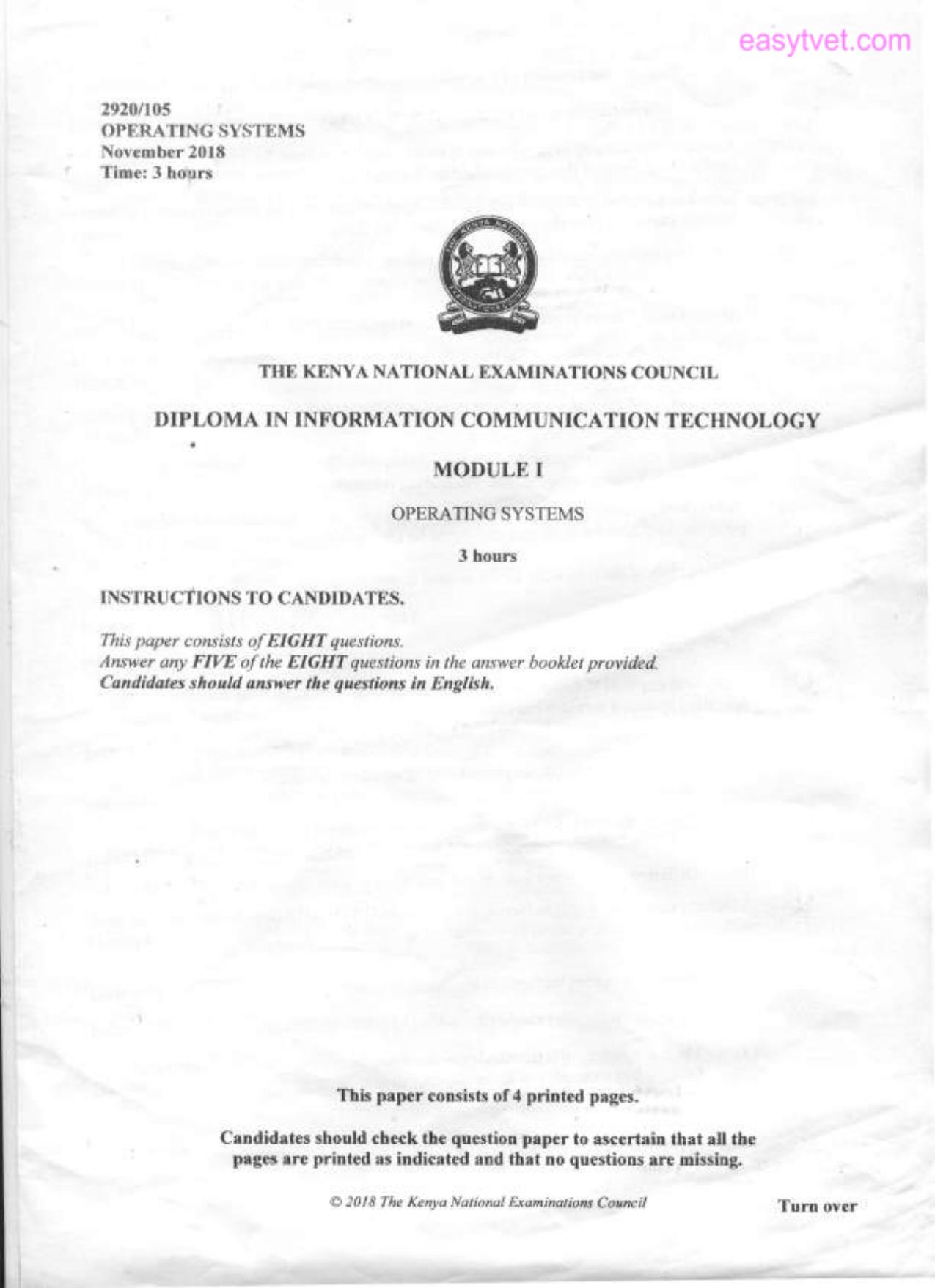 Operating Systems (2018) — page 1 of 4