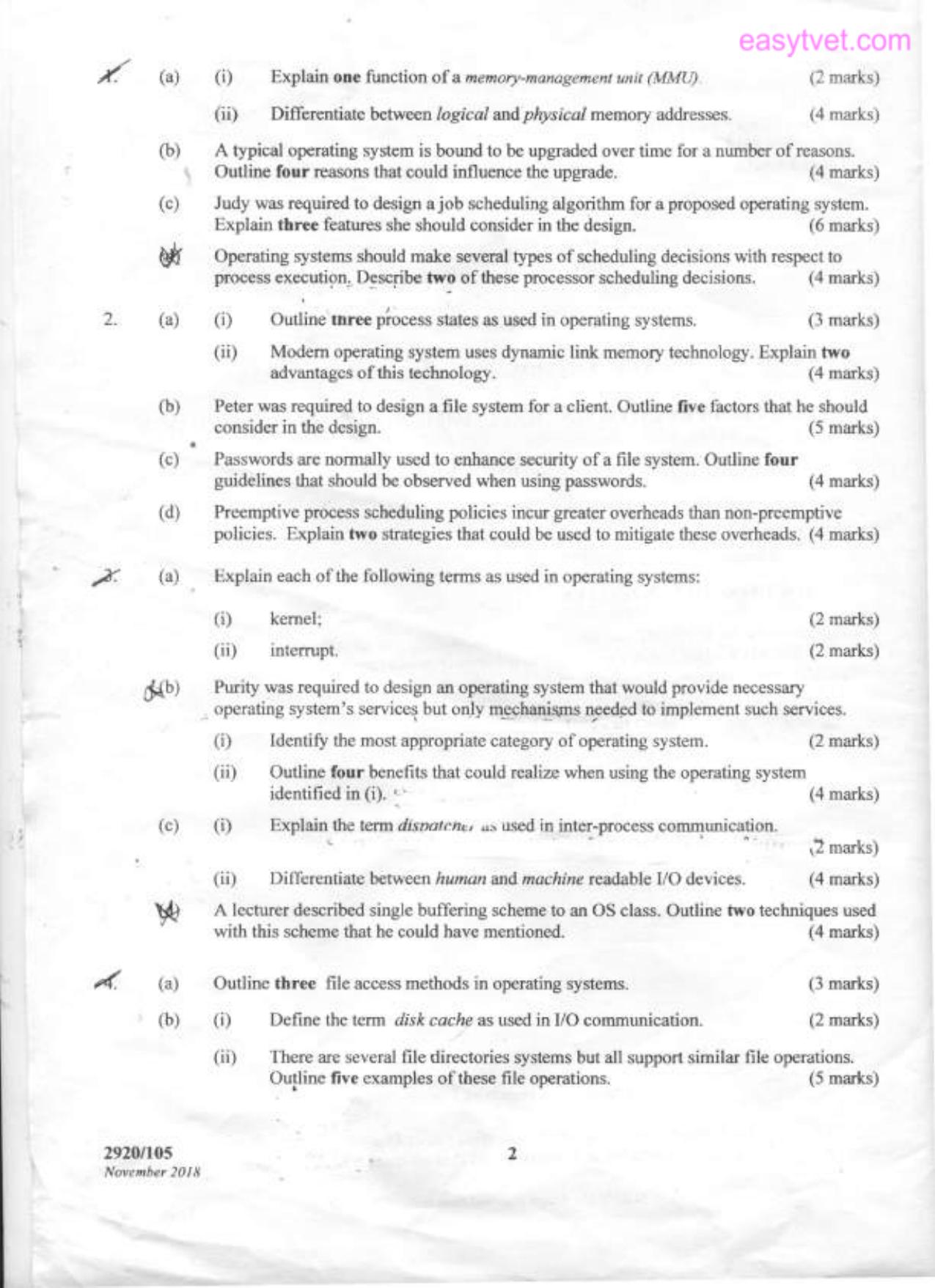 Operating Systems (2018) — page 2 of 4