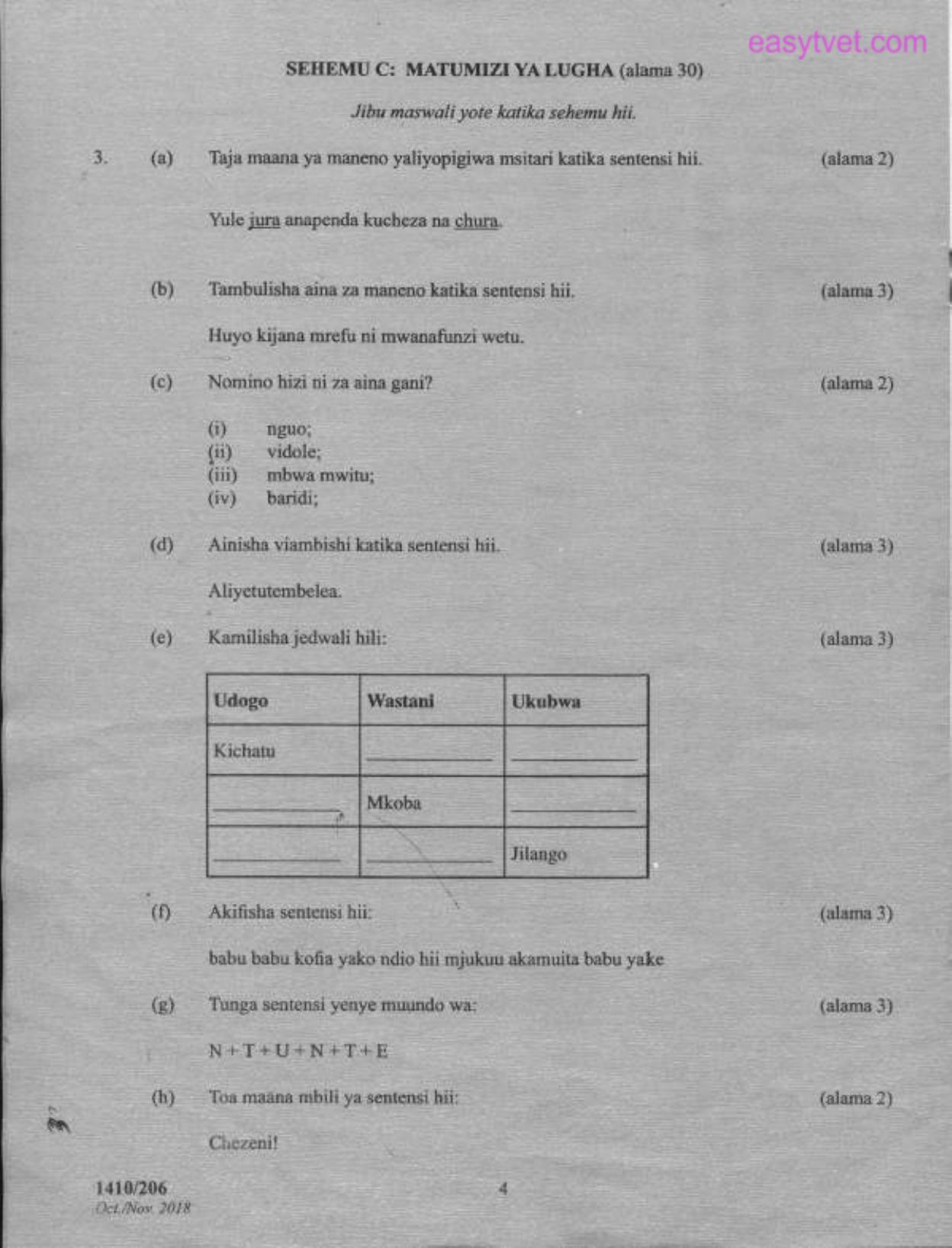 Kiswahili (2018) — page 4 of 5