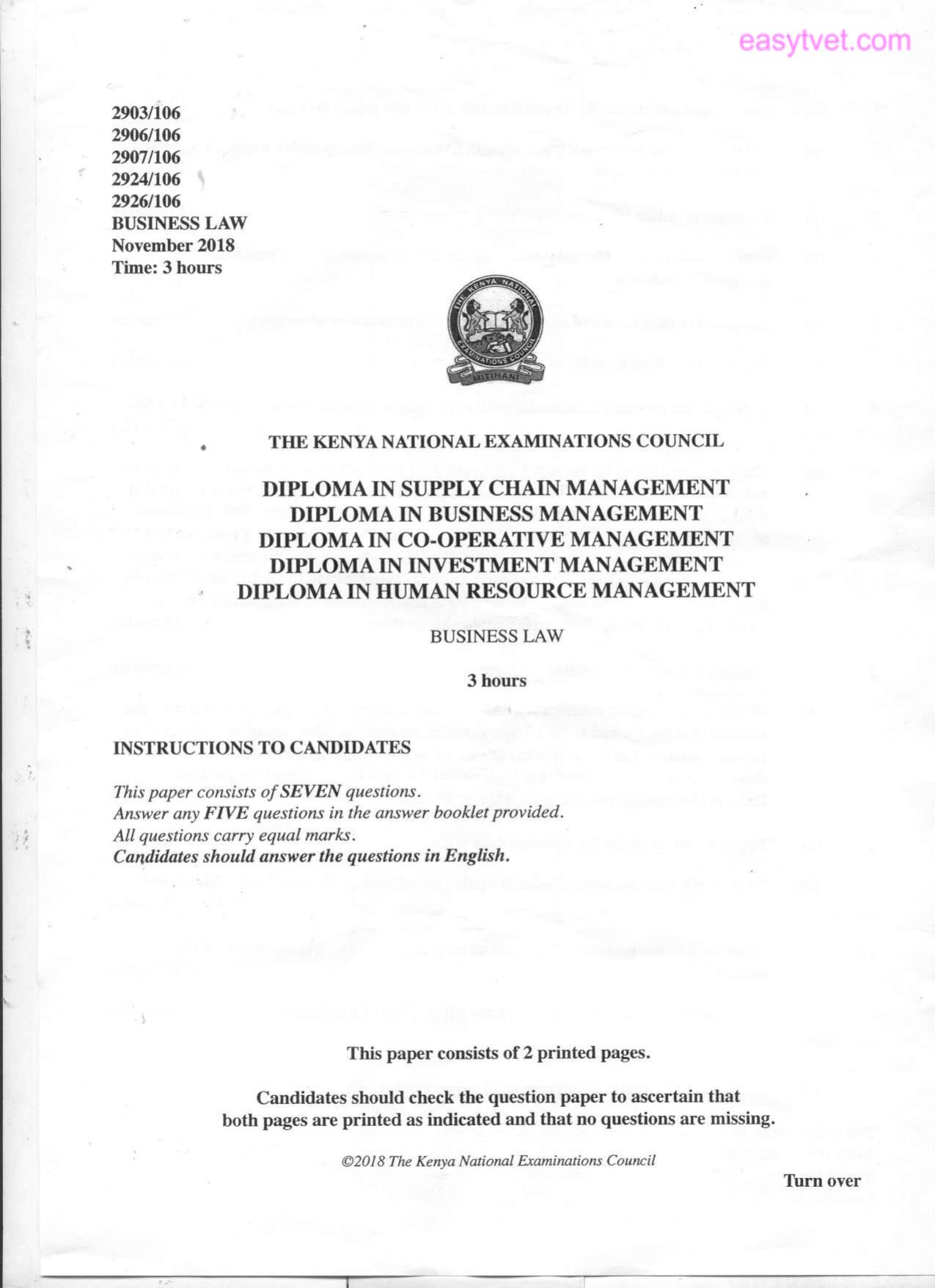 Business Law (2018) — page 1 of 2