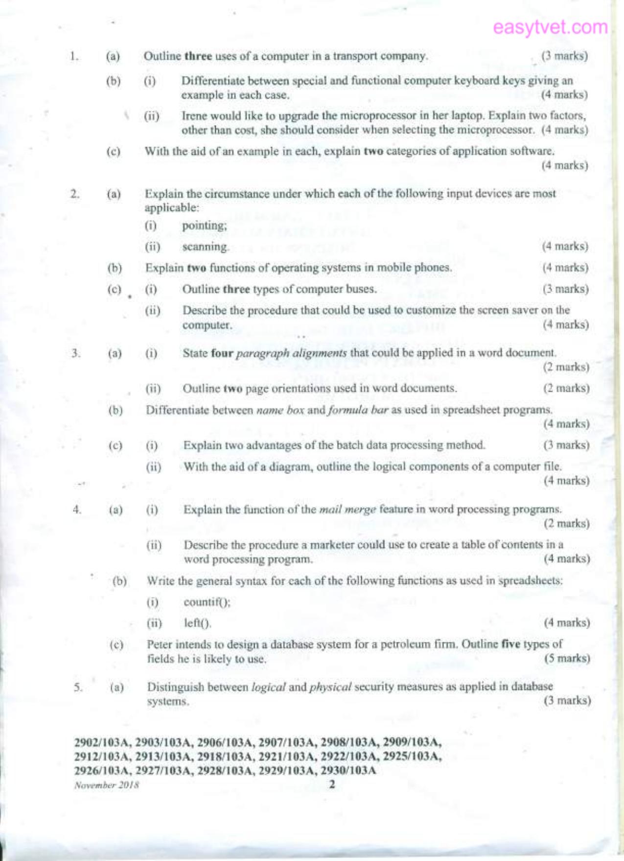 Information Communication Technology (theory (2018) — page 2 of 3