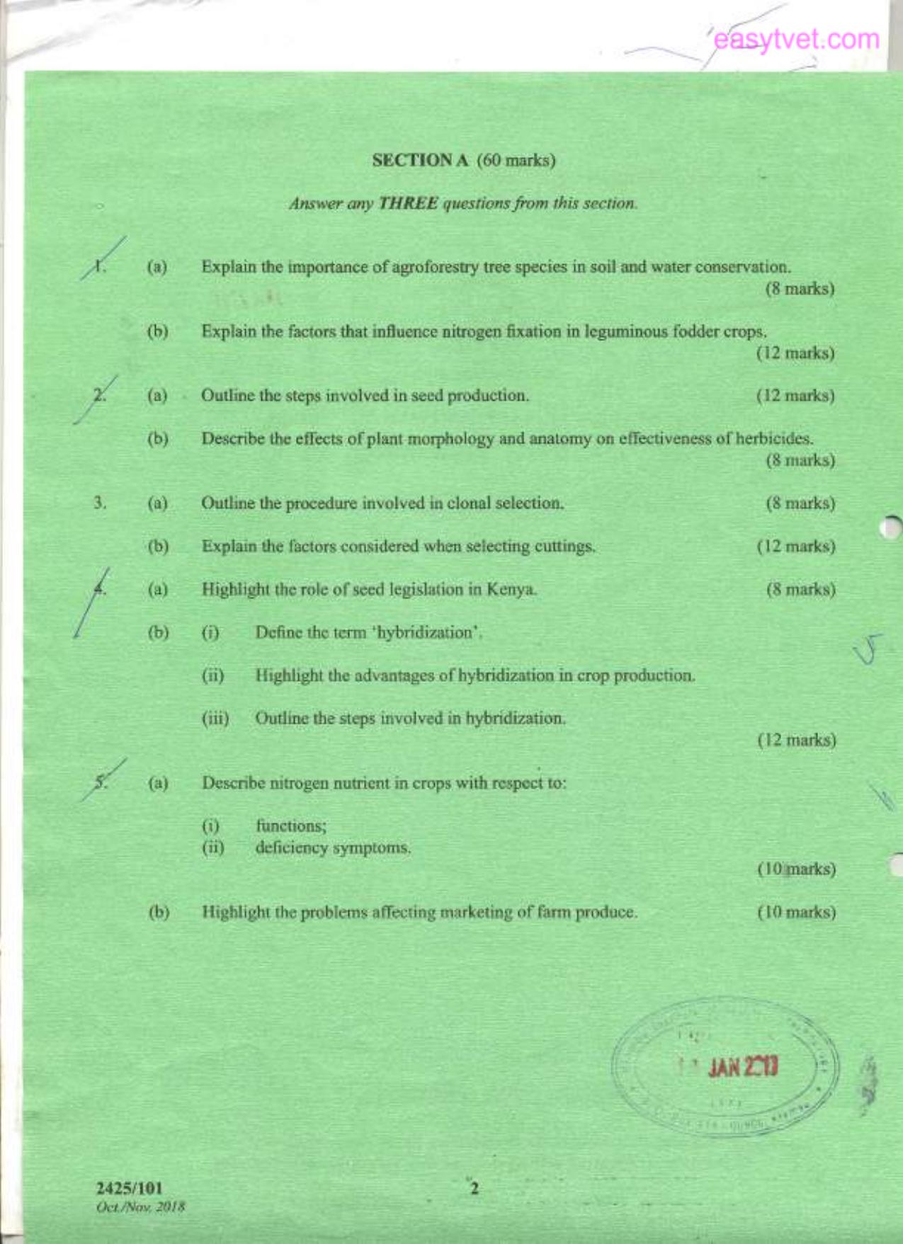 Principles of Crop Production 1 and Soil Science (2018) — page 2 of 3