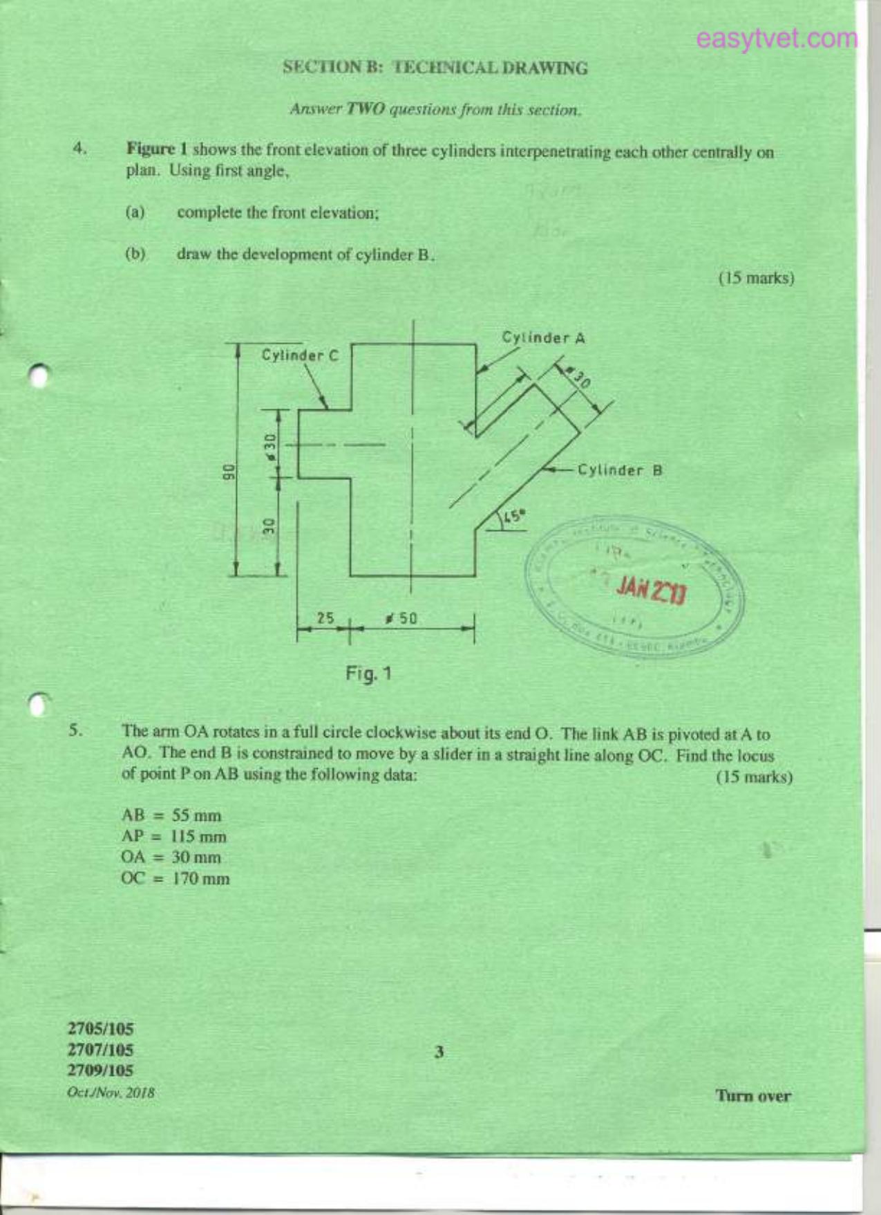 Building Construction I, Technical Drawing and Construction Plant (2018) — page 3 of 5