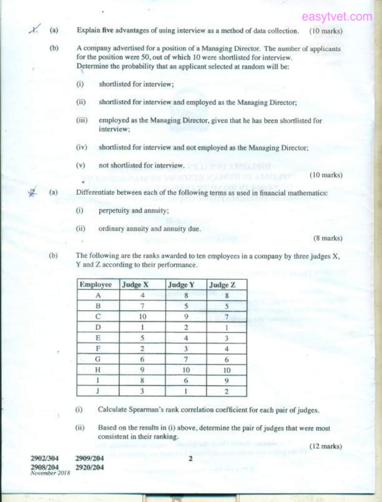 Quantitative Methods (2018) — page 2 of 5