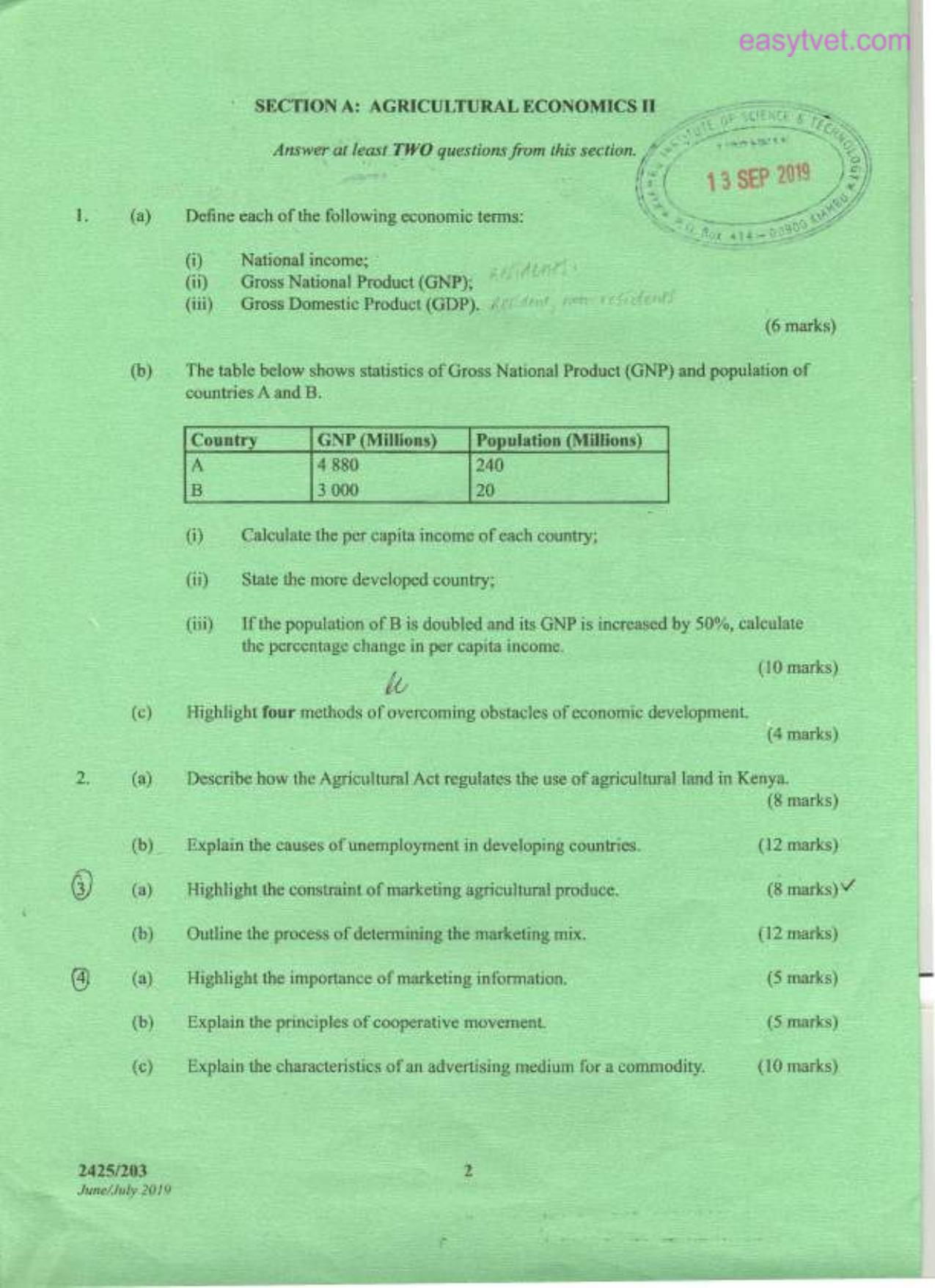 Agricultural Economics It, Extension Education and Home Economics (2019) — page 2 of 3