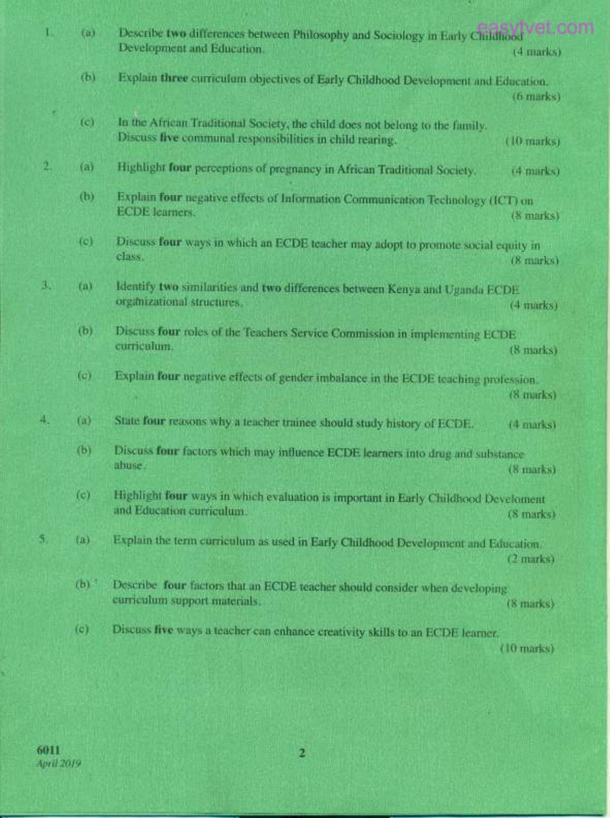 Foundations of Ecde and Curriculum Development (2019) — page 2 of 3